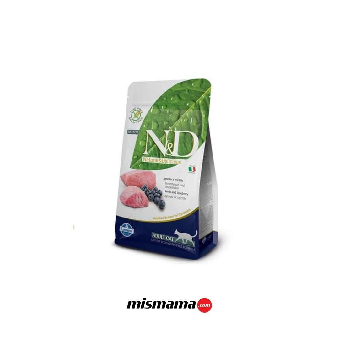 N&D Tahılsız Kuzu Etli Yaban Mersinli Yetişkin Kedi Maması 1.5 Kg