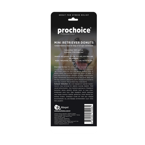 Prochoice Mini Retriever Donuts, Köpekler için Mini Donut Ödül Maması 3 parça