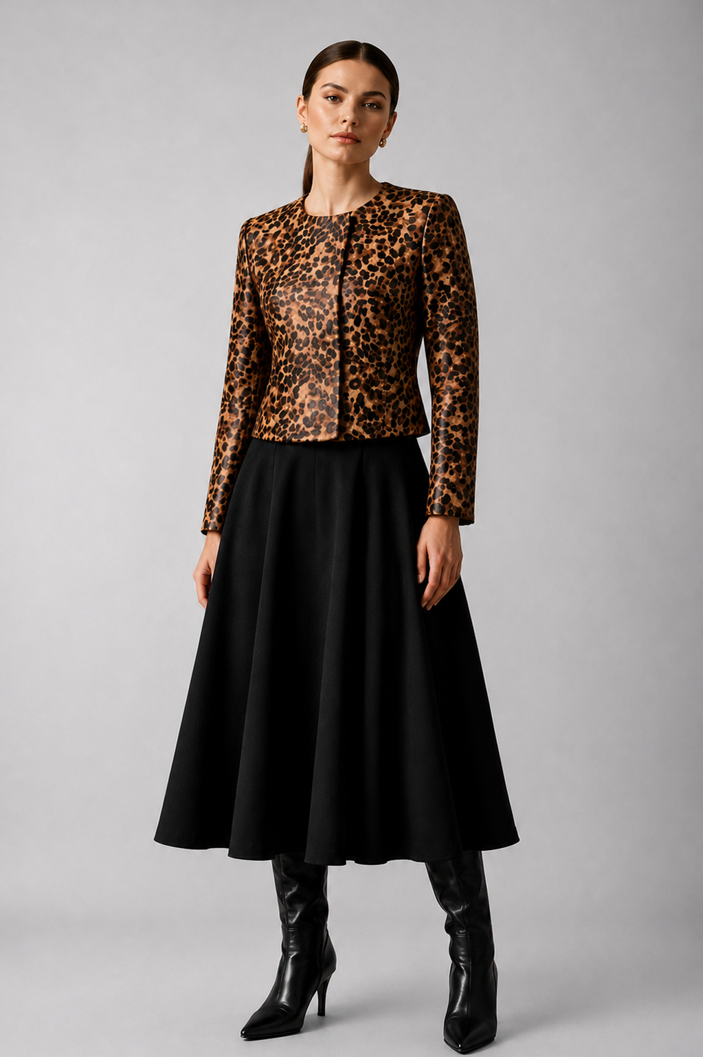 MONACO LEOPAR DERİ CEKET
