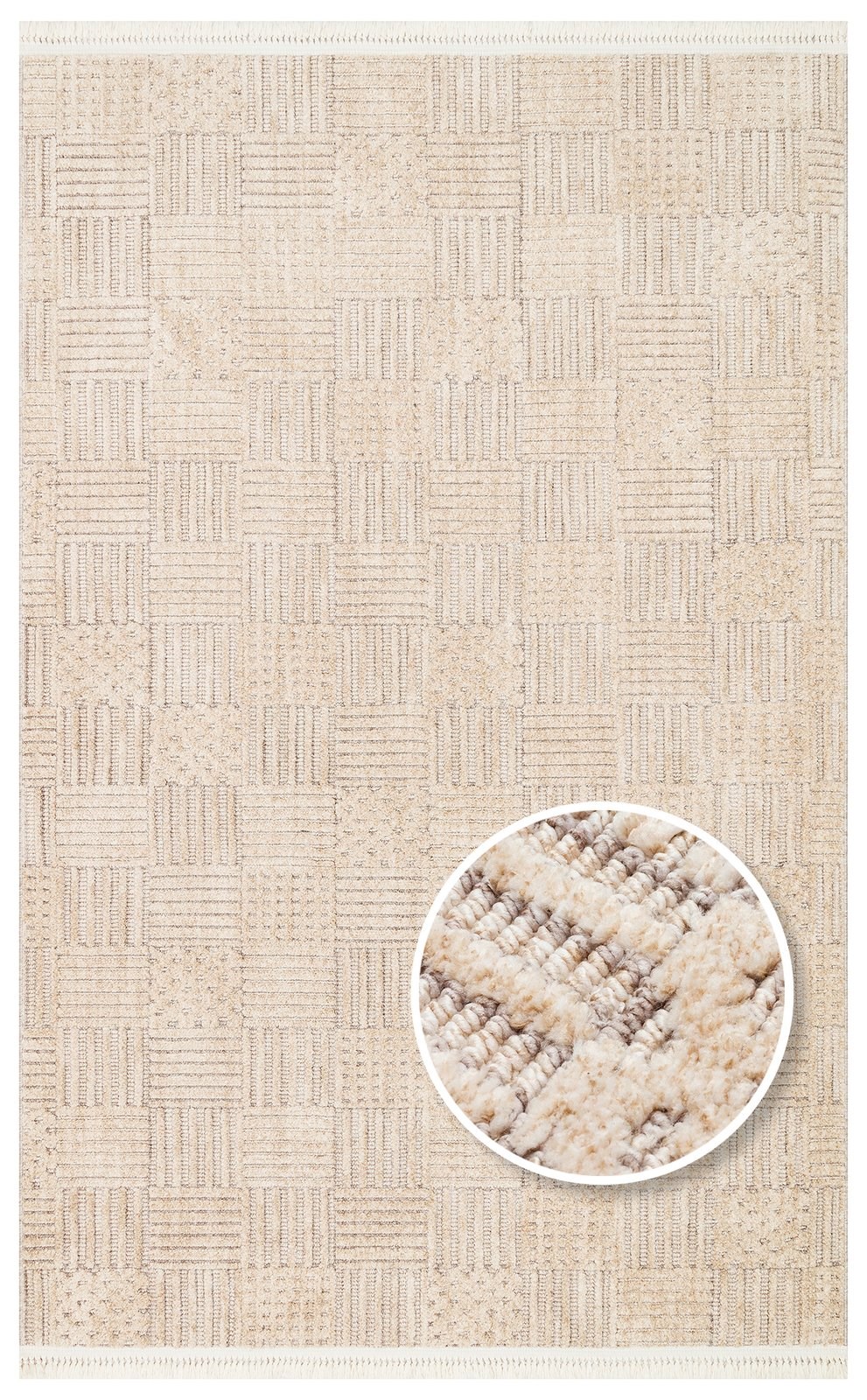 Bukle Dokuma Antialerjik Toz Çıkarmaz Yumuşak Dokulu Salon Halısı Joy Serisi Bej Gold JOY-05-BEIGE-GOLD