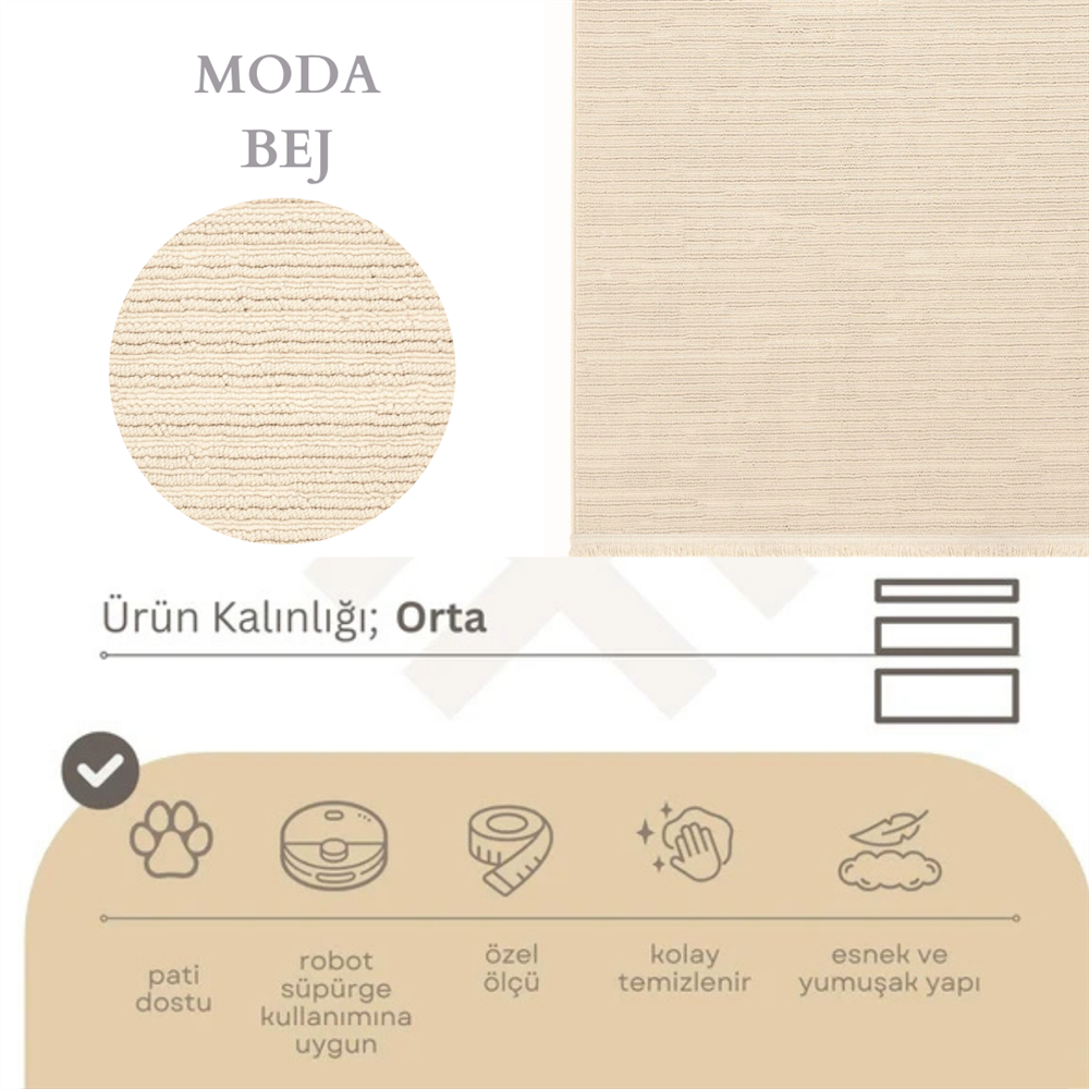 Moda Serisi Düz Bej