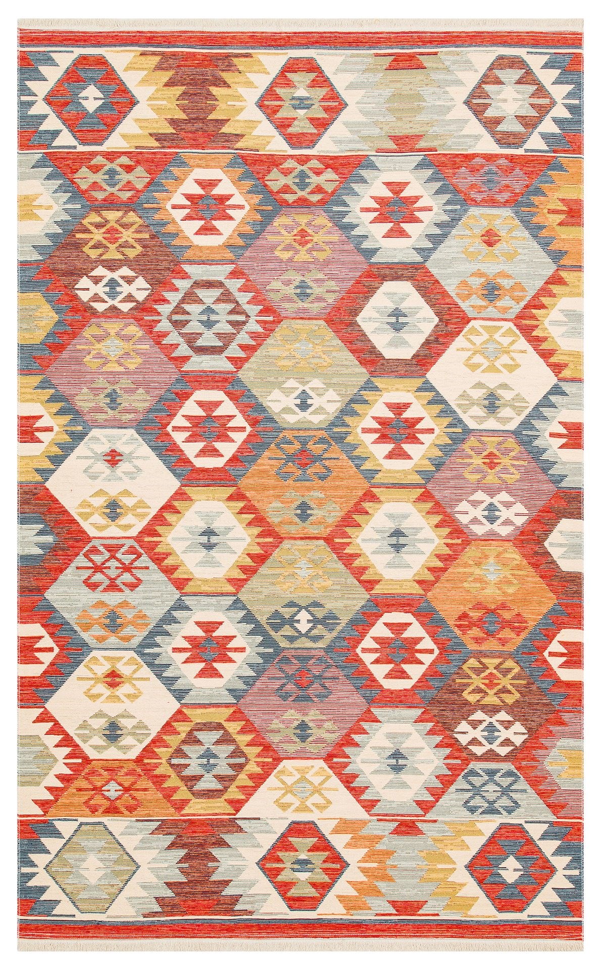 Nevmahall Nomad NMD01 Multy Çift Taraflı Yıkanabilir Pamuk Şönil Kilim