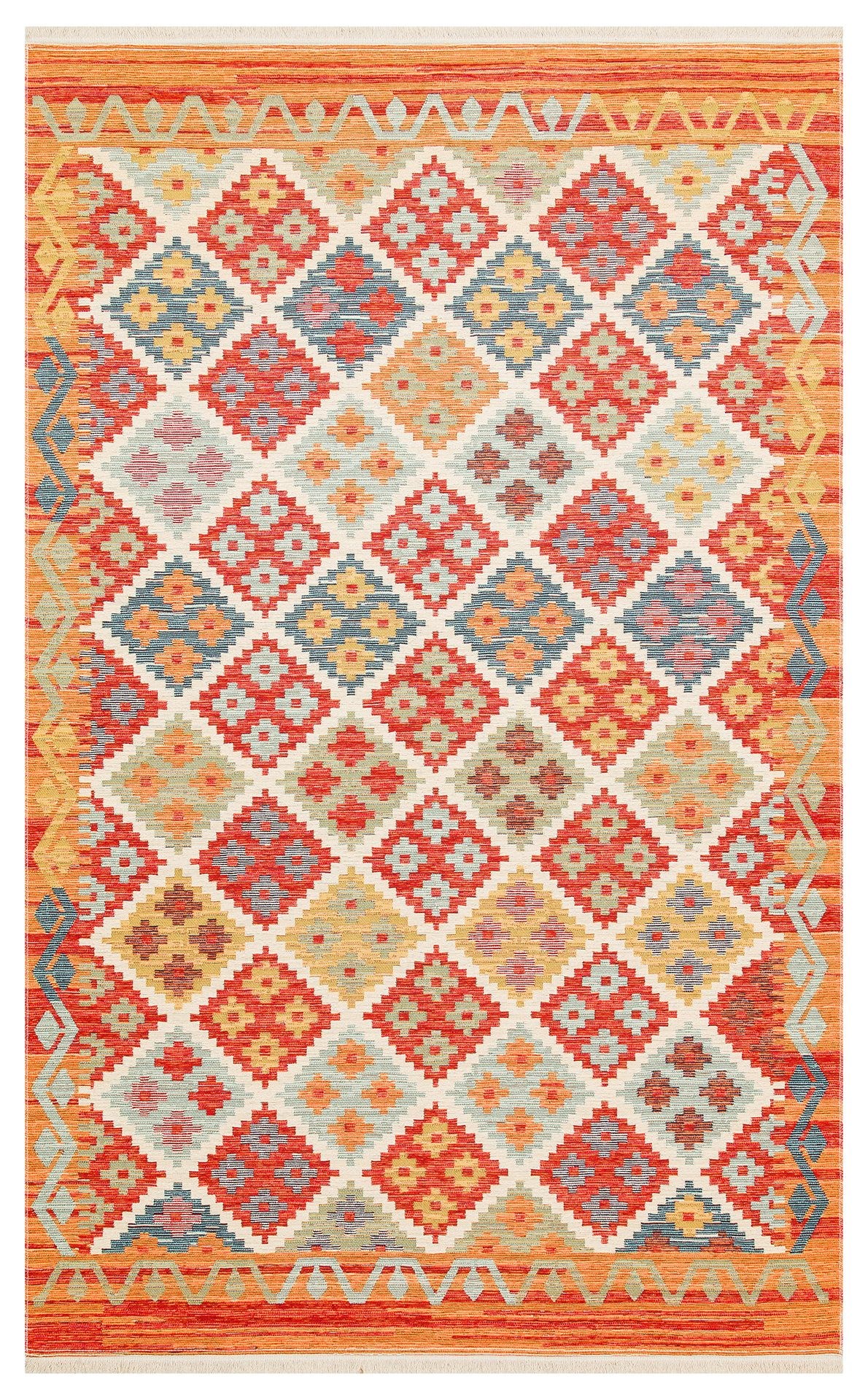 Nevmahall Nomad NMD05 Terra Çift Taraflı Yıkanabilir Pamuk Şönil Kilim