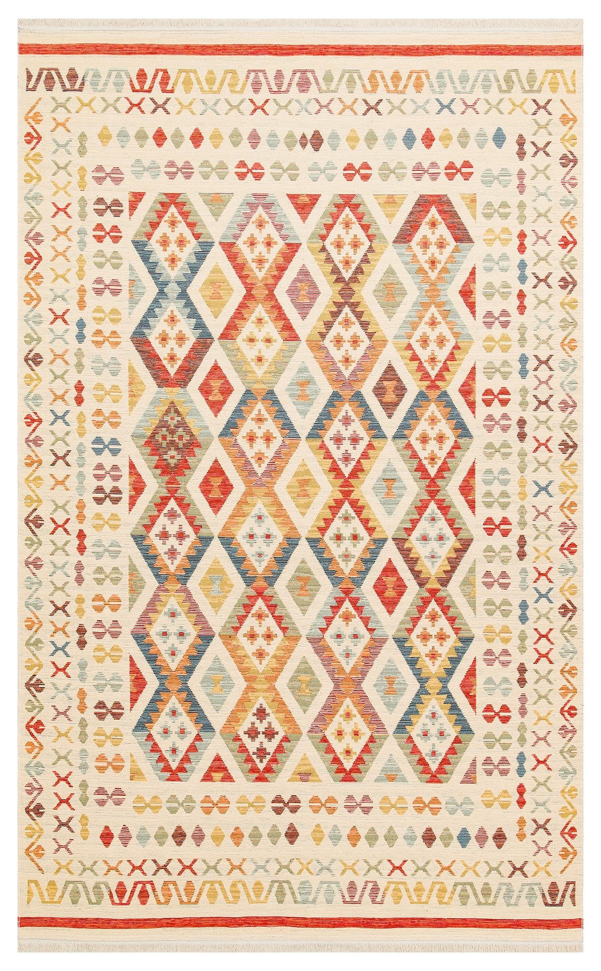Nevmahall Nomad NMD08 Light Multy Çift Taraflı Yıkanabilir Pamuk Şönil Kilim