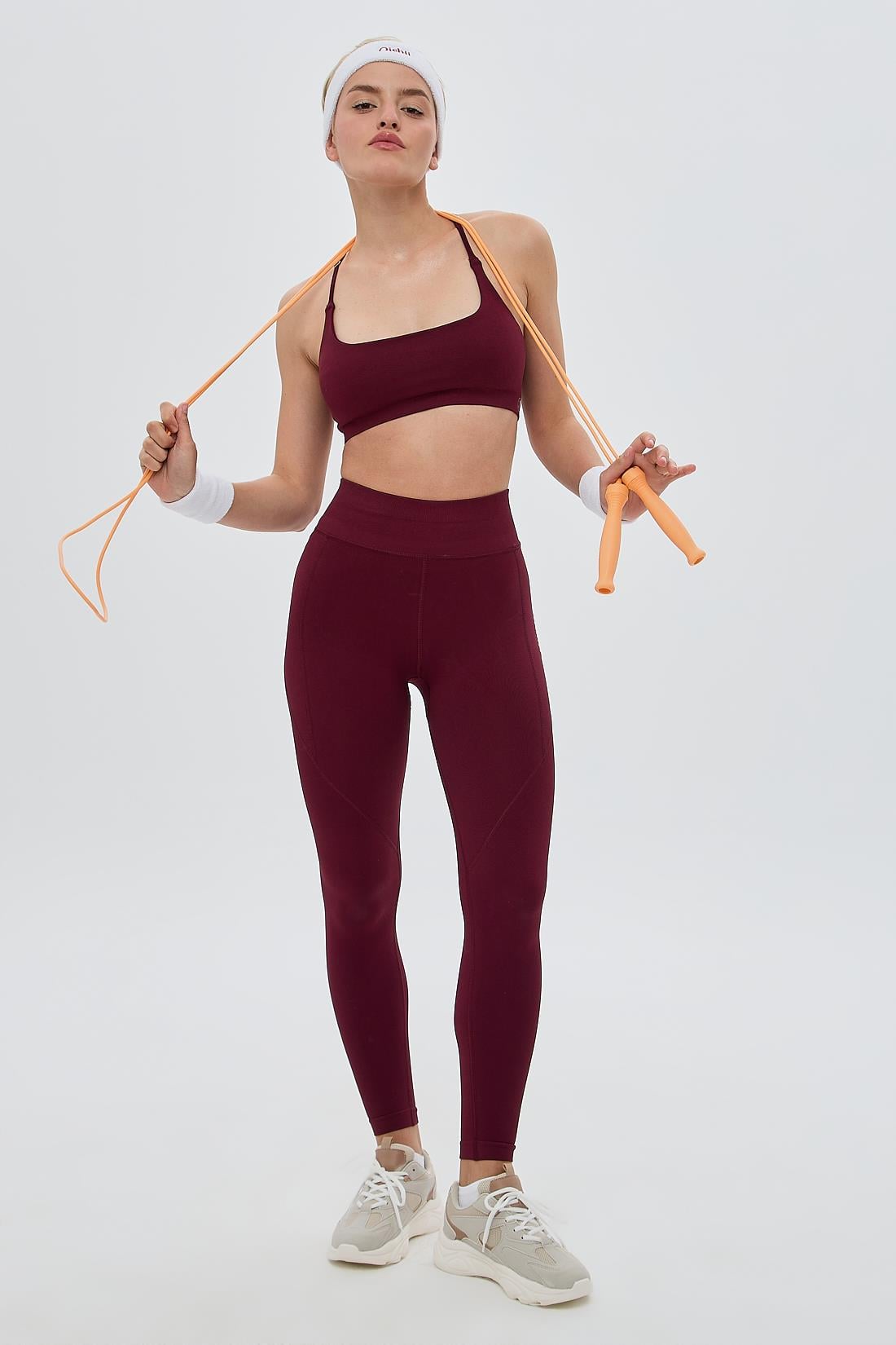Aozora Sport Aktif Spor Tayt ve Bra Takım Bordo