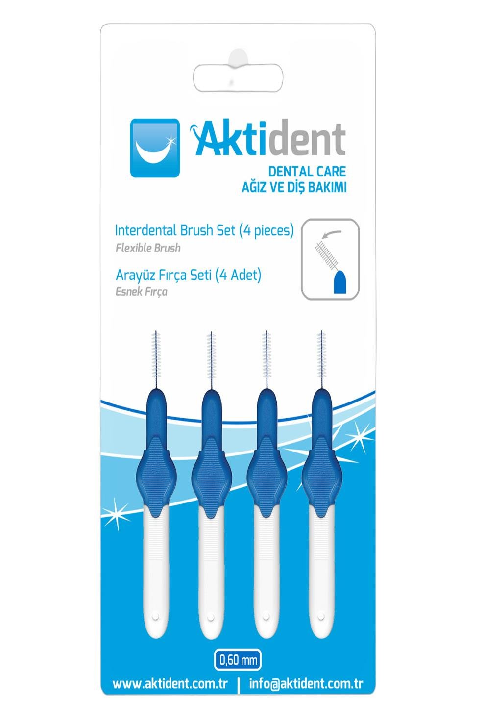 AktidentAktident Arayüz Fırçası 0.60 mm 4 Adet - MaviAktident Arayüz Fırça Seti 0.60 mm Mavi 4 Adet | Orijinal ve Güvenilir Ürün - Hızlı Kargo