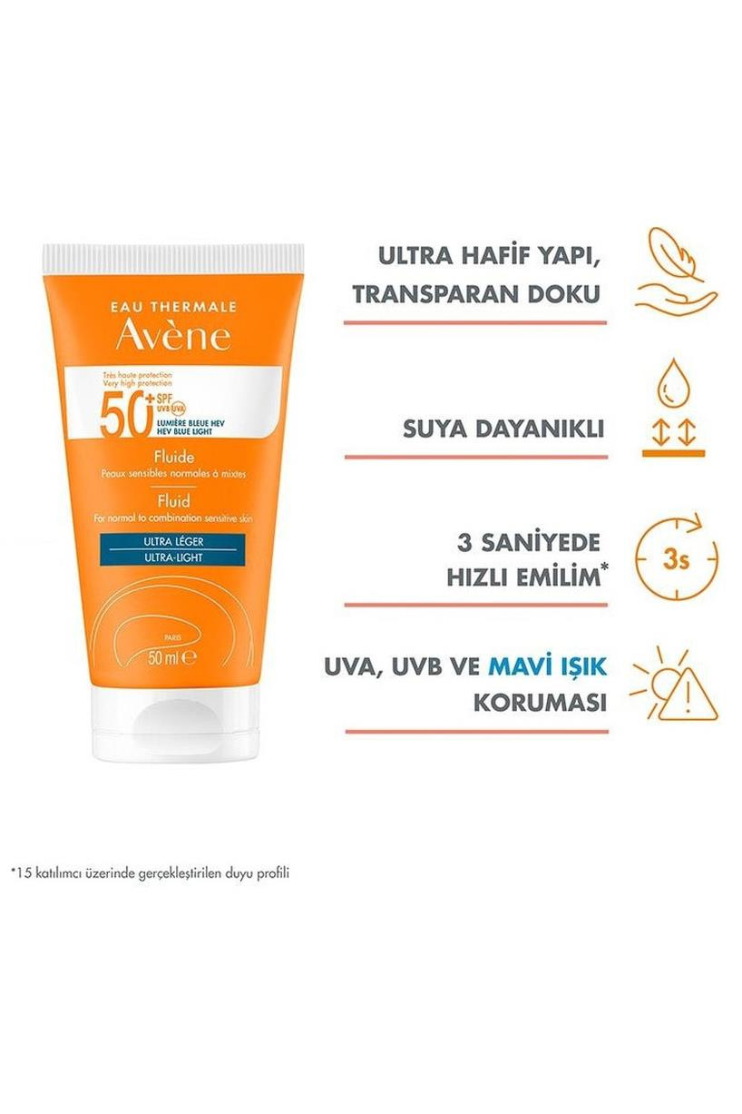 AveneAvene Fluid Ultra Light Güneş Kremi Normal ve Karma Ciltler İçin Spf 50+ 50 mlAvene Fluid 3 Second Absorption Ultra Light SPF50+ 50 ml Fiyatı ve Özellikleri | Mutlufiyatlar
