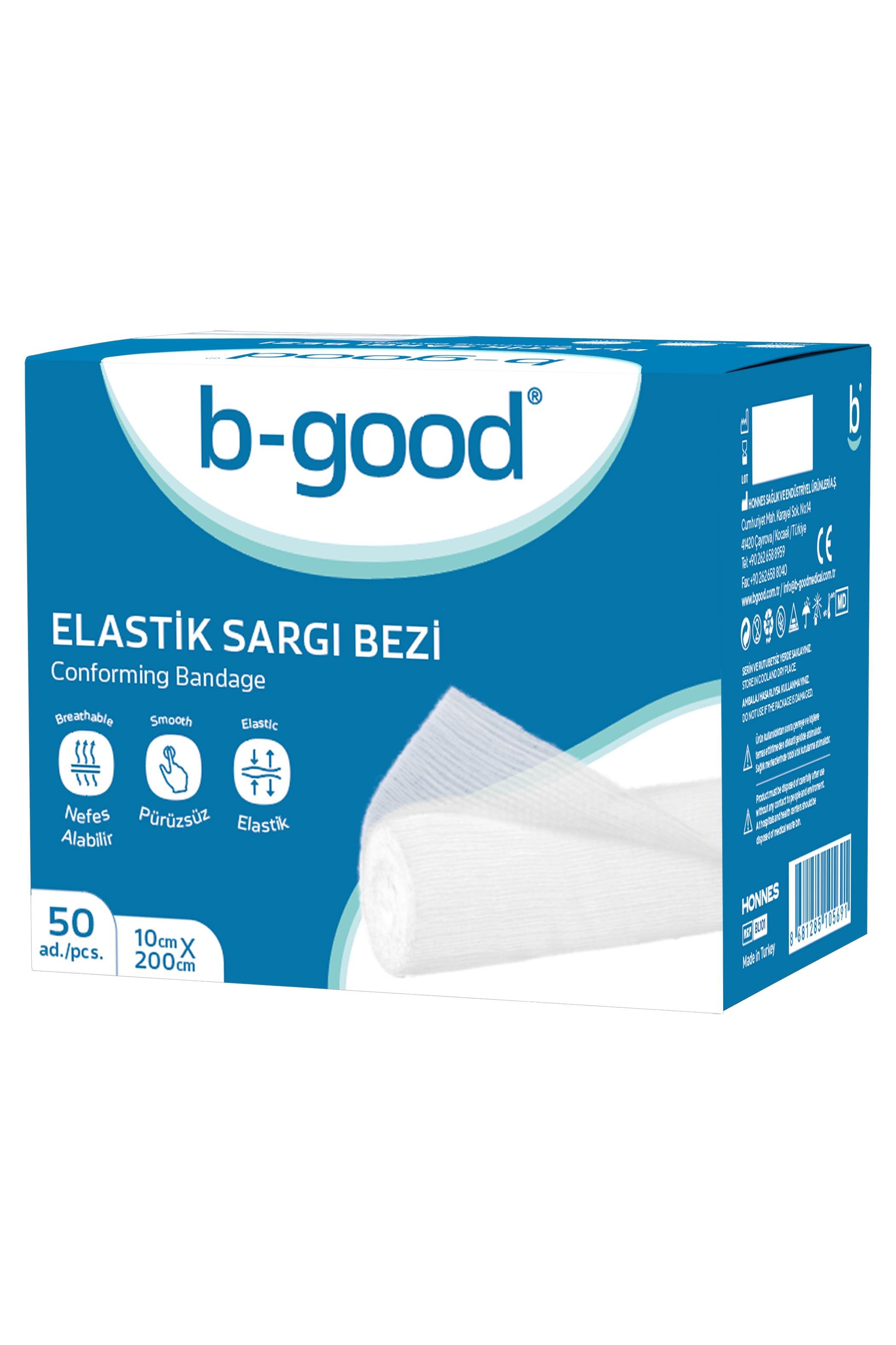B-GoodB-Good Elastik Sargı Bezi 10 cm x 2 mt 50 AdetB-Good Elastik Sargı Bezi 10cm x 2m Tekli Fiyatı ve Özellikleri | Mutlufiyatlar