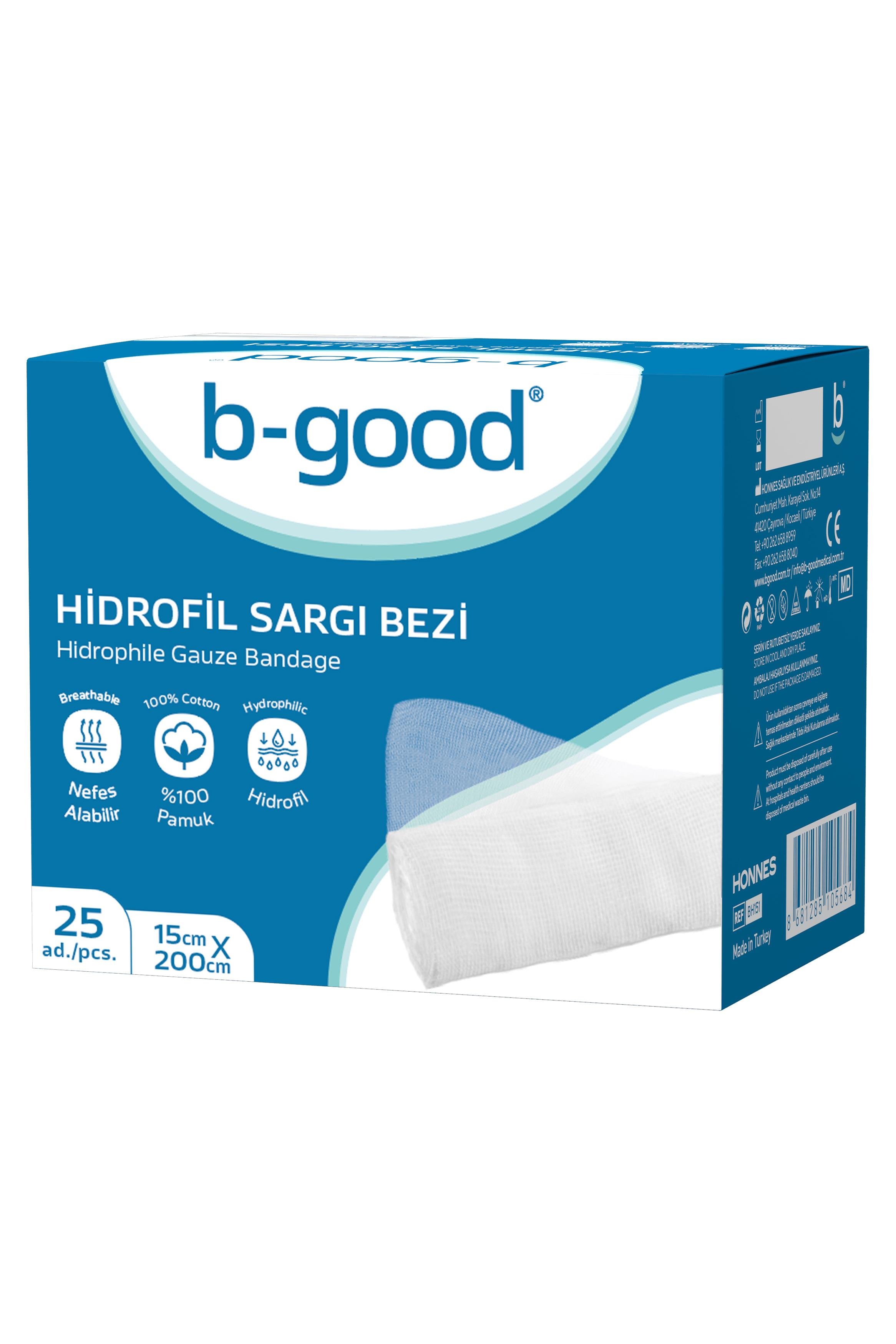 B-GoodB-Good Hidrofil Sargı Bezi 15 cm x 200 cm 25 AdetB-Good Hidrofil Sargı Bezi 15cm x 200cm 25li Fiyatı ve Özellikleri | Mutlufiyatlar