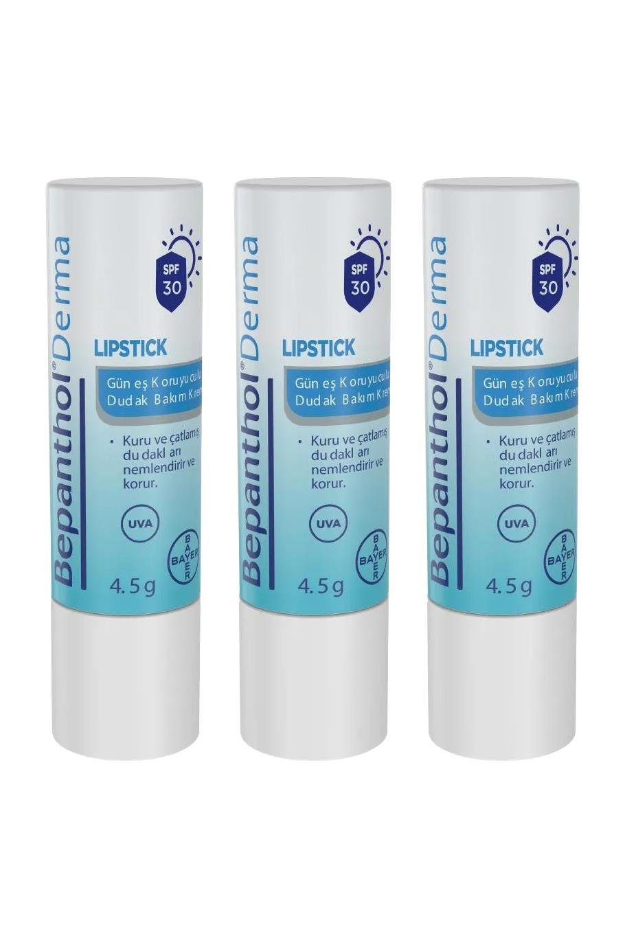 BepantholBepanthol Lipstick Güneş Koruyucu Dudak Bakım Kremi Spf 30 4.5 gr  3'lüBepanthol Lipstick SPF30 | Güneş Korumalı Dudak Nemlendirici
