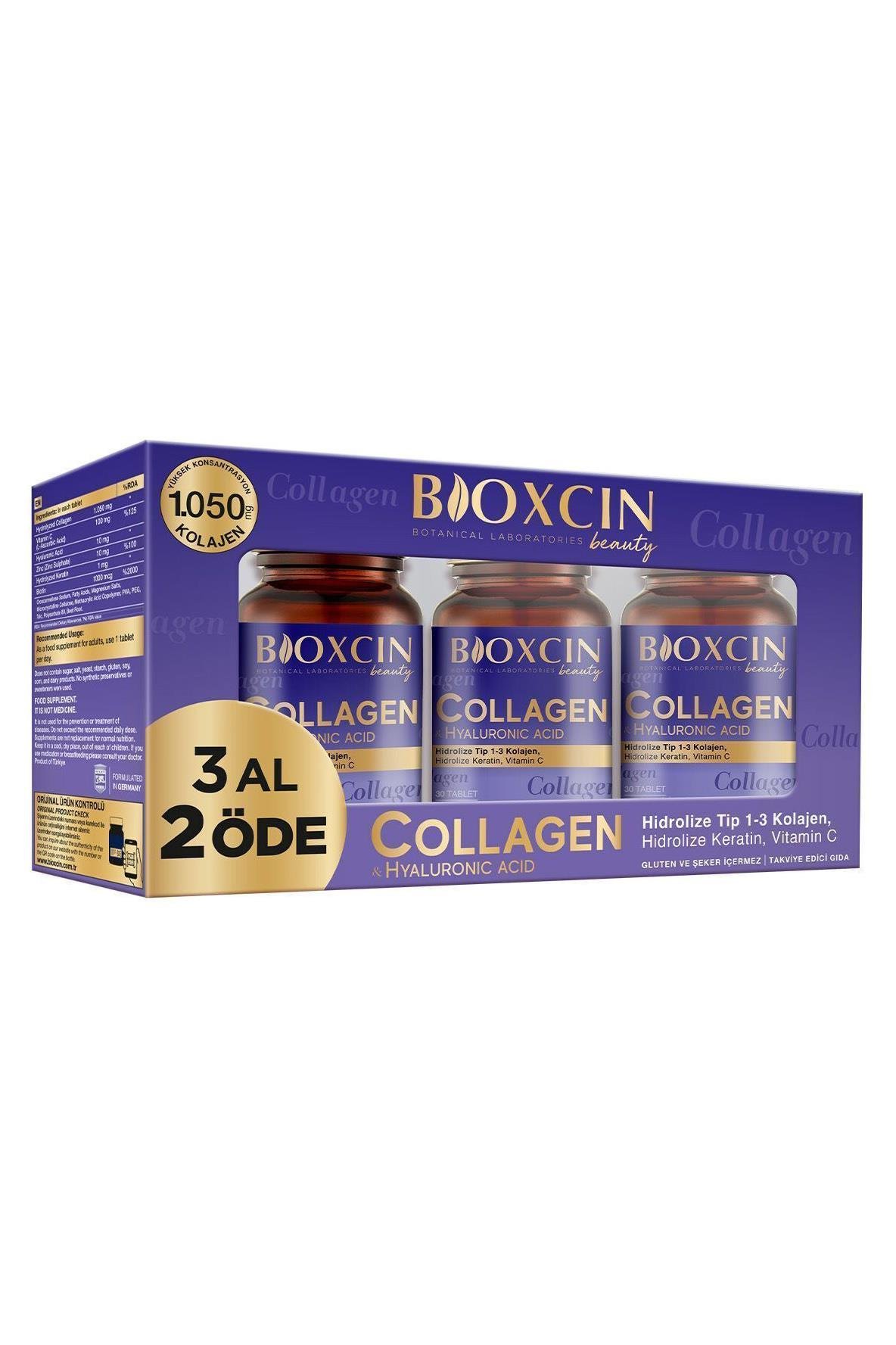 BioxcinBioxcin Collagen Tip 1-3 Kolajen 3 x 30 Tablet - 3 Al 2 ÖdeBioxcin Collagen Hyaluronic Acid Hidrolize Tip 1-3 Kolajen 3 x 30 Tablet - 3 Al 2 Öde Fiyatı ve Özellikleri | Mutlufiyatlar