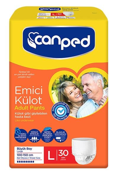 CanpedCanped Emici Külot Büyük Boy 100x150 cm 30 AdetCanped Emici Külot Large 30lu Fiyatı ve Özellikleri | Mutlufiyatlar