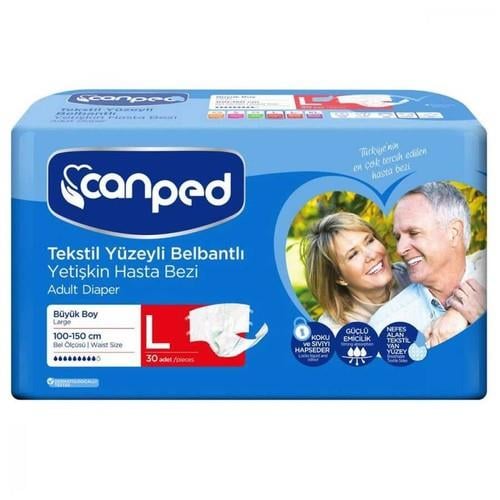 CanpedCanped Tekstil Yüzey Belbantlı Hasta Bezi Large 30lu