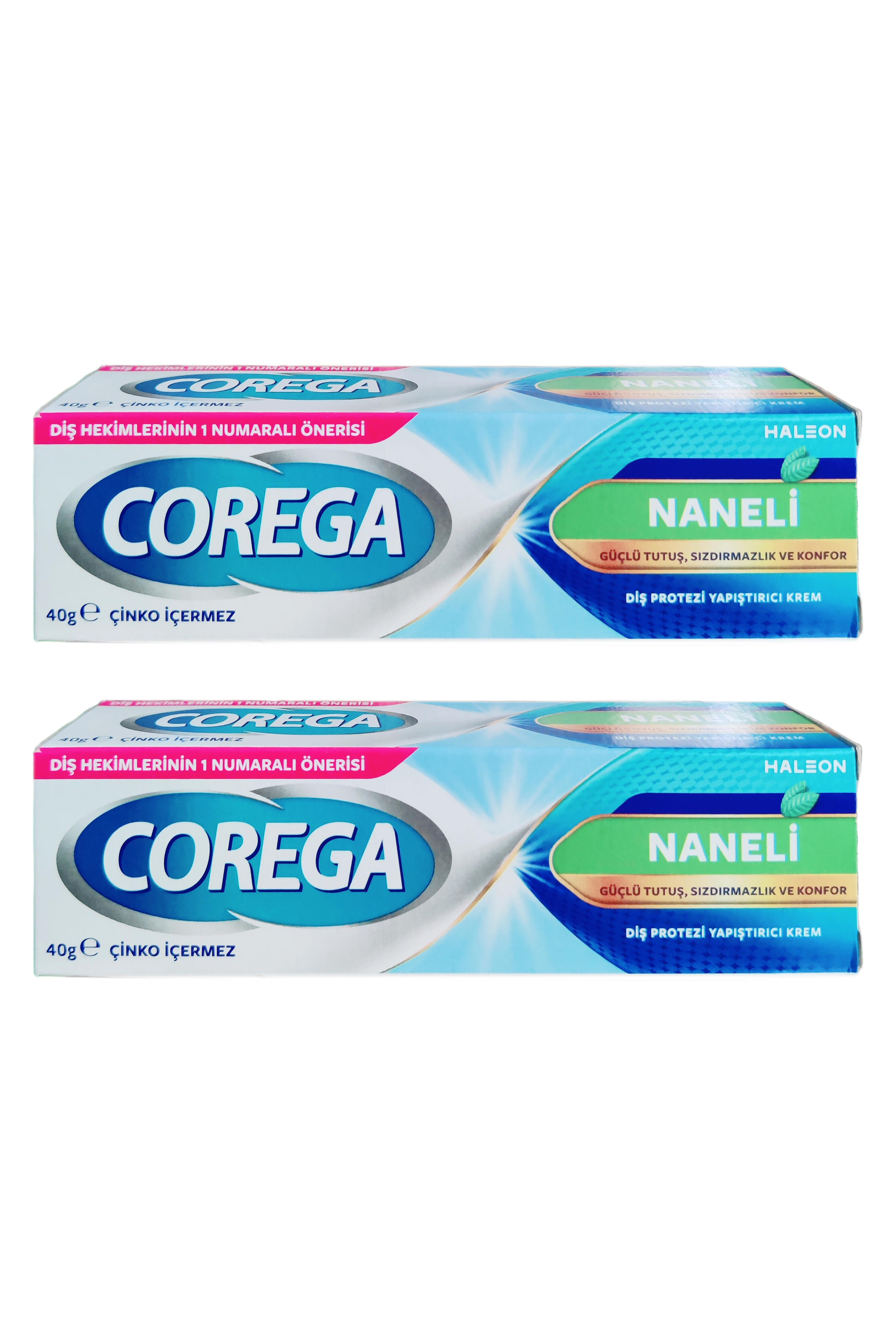 CoregaCorega Gün Boyu Güçlü Tutuş Naneli Diş Protez Yapıştırıcı Krem 40 gr 2'liCorega Gün Boyu Güçlü Tutuş Naneli Diş Protez Yapıştırıcı Krem 40 gr Fiyatı ve Özellikleri | Mutlufiyatlar