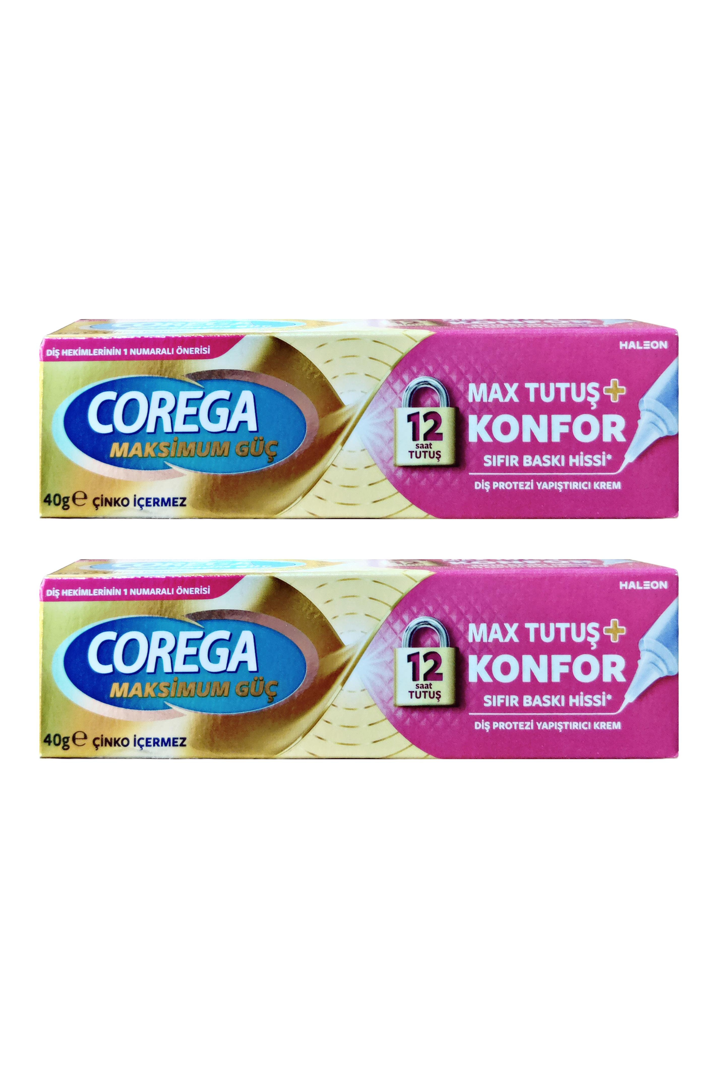 CoregaCorega Maksimum Güç Tutuş + Konfor Diş Protez Yapıştırıcı Krem 40 gr 2'liCorega Diş Protez Yapıştırıcı Krem Yastık Konforu 40 gr Fiyatı ve Özellikleri | Mutlufiyatlar