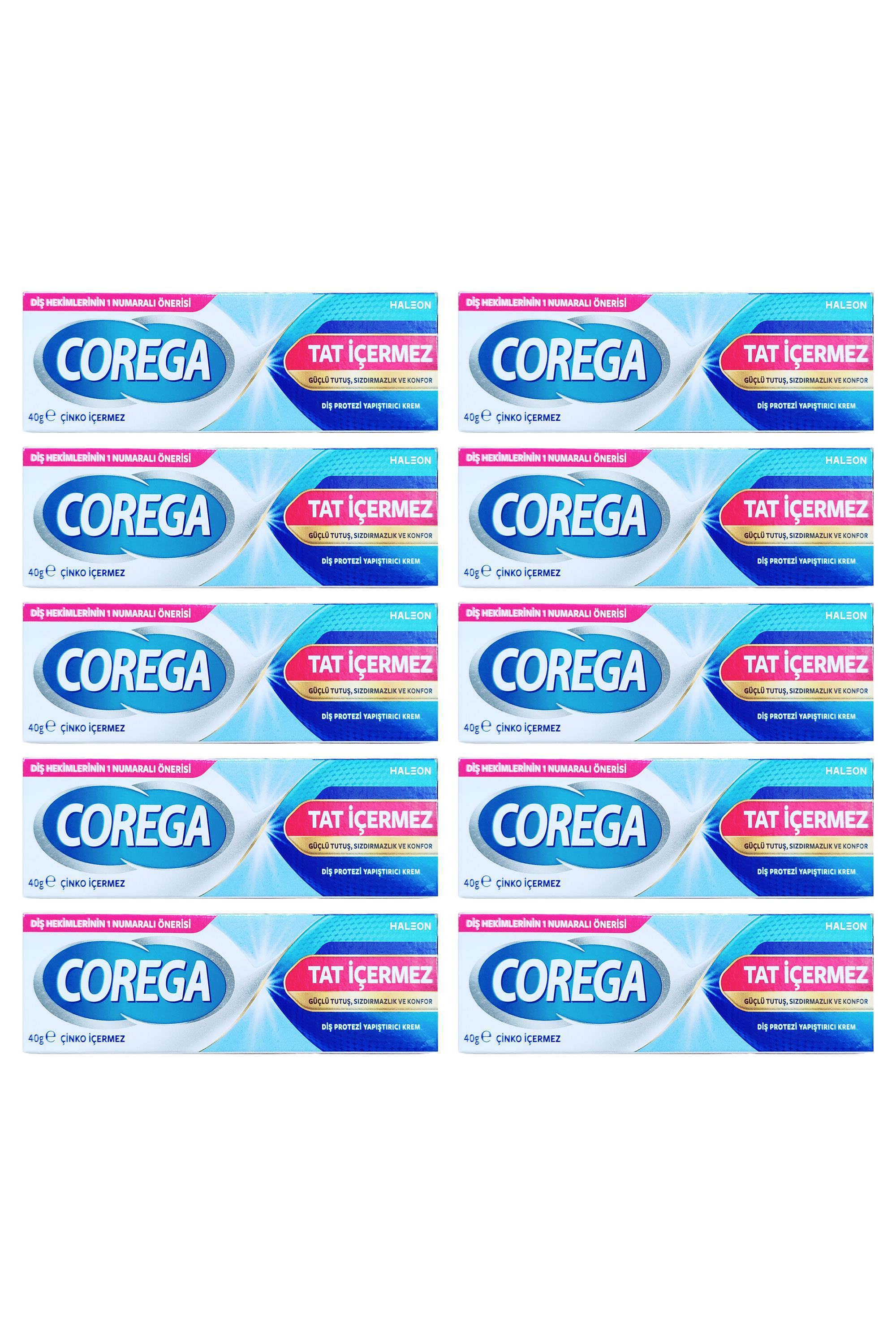 CoregaCorega Super Diş Protezi Yapıştırıcı Tat İçermez Krem 40 gr 10'luCorega Super Diş Protezi Yapıştırıcı Tat İçermez Krem 40 gr Fiyatı ve Özellikleri | Mutlufiyatlar