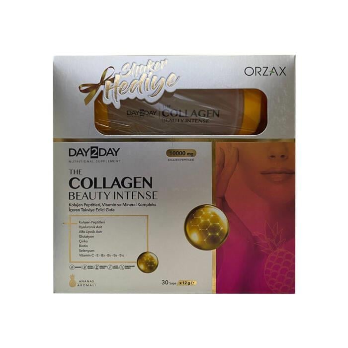 Day2Day Day2day The Collagen Beauty Intense Ananas Aromalı 30 Saşe Shaker HediyeliVit B- 12 500mg 50 Kapsül - En Uygun Fiyat | Mutlu Fiyatlar