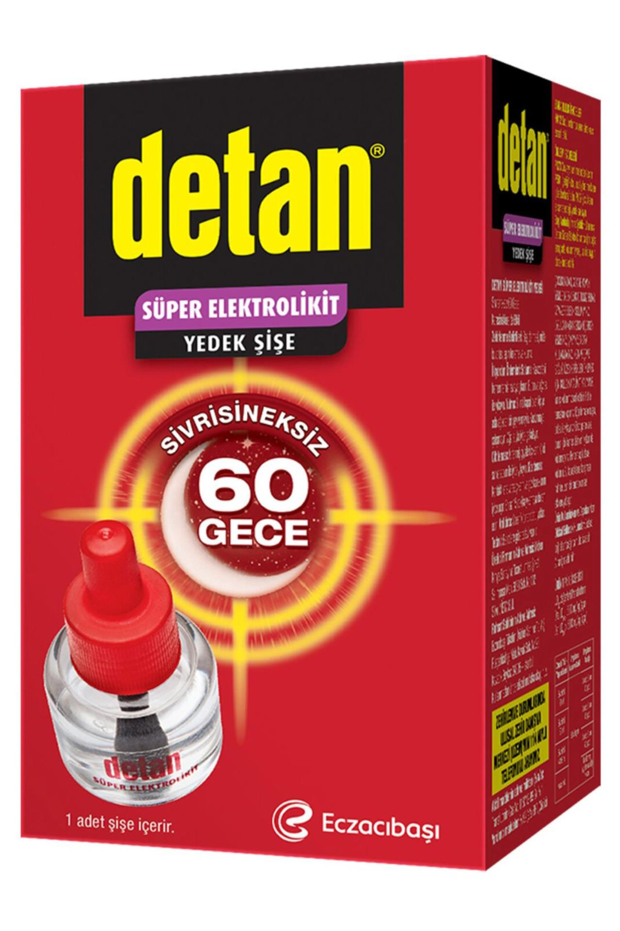 DetanDetan Süper Elektrolikit Yedek Şişe Sivrisinek ve Karasinekler Kovucu 60 GeceDetan Elektro Likit Super 60 Gece Yedek Fiyatı ve Özellikleri | Mutlufiyatlar