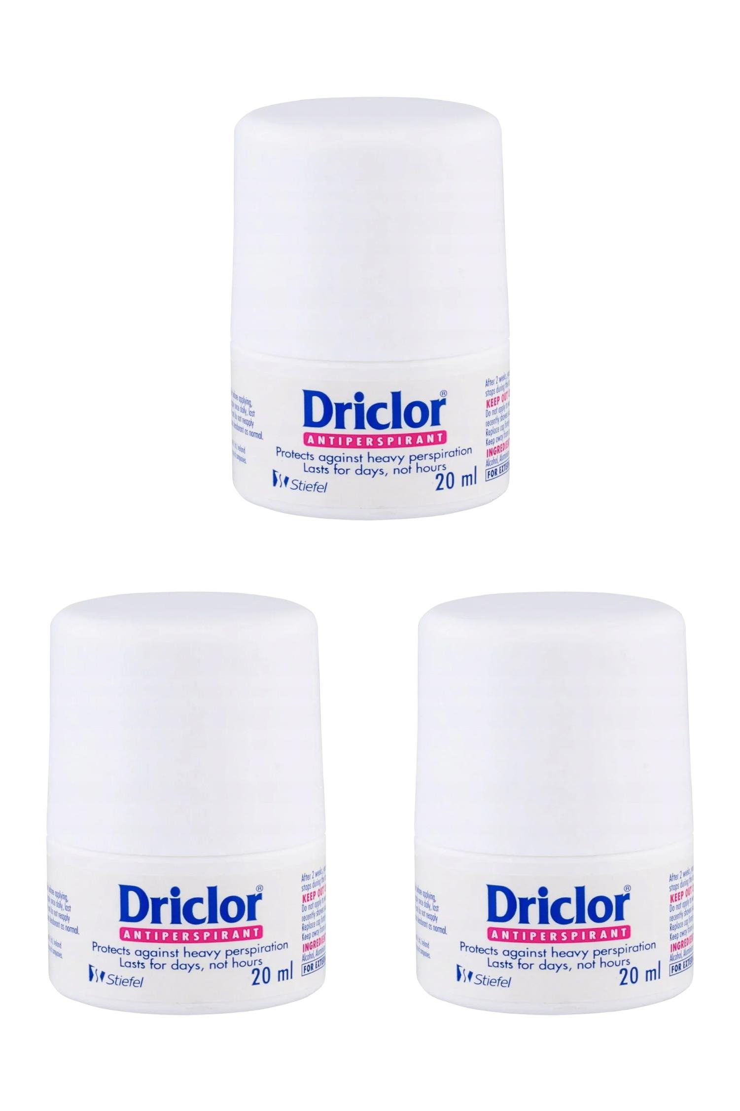 DriclorDriclor Aşırı Terleme Önleyici Antiperspirant Roll-On 20 ml 3'lüDriclor Roll-On 20 ml Fiyatı ve Özellikleri | Mutlufiyatlar
