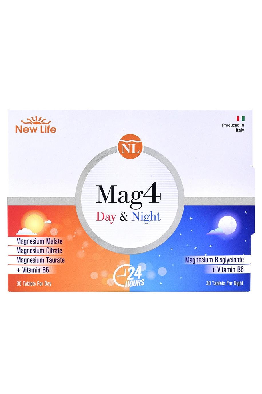 New Life New Life Mag 4 Day 30 Tablet & Night 30 TabletNew Life Mag 4 Day & Night 30+30 Tablet – Gece ve Gündüz Magnezyum Takviyesi