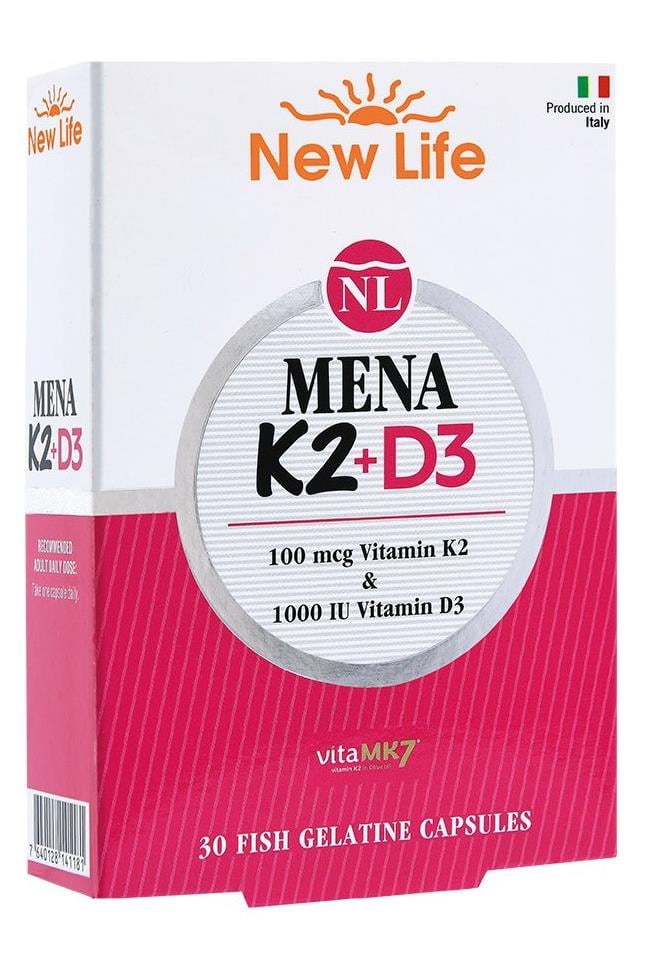 New Life New Life Mena D3 K2 30 Kapsül - 100mcg K2 Vitamini + 1000IU D3 VitaminiNew Life Mena D3 K2 30 Kapsül | Kemik Sağlığı Desteği