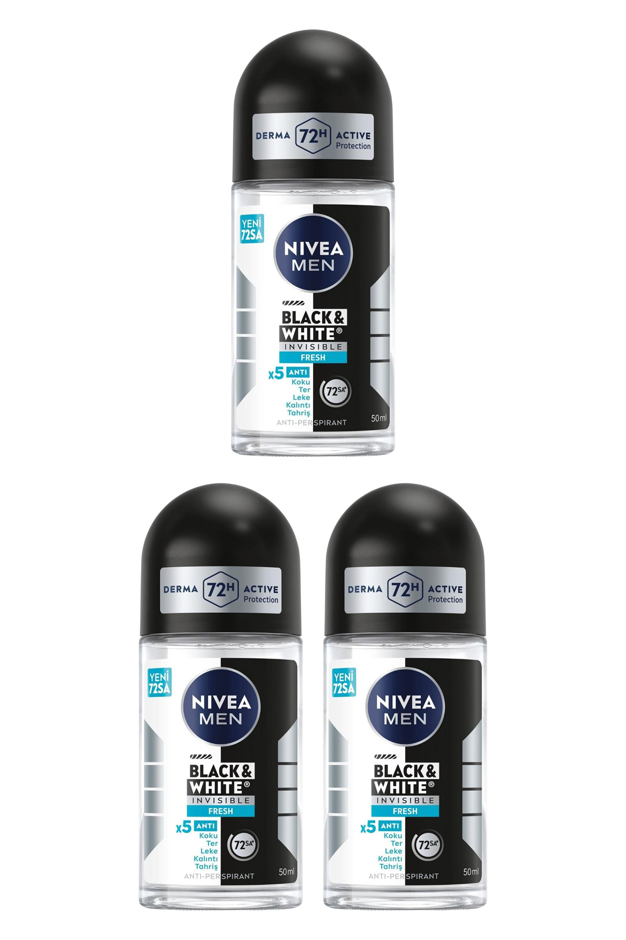 NiveaNivea Black White Invisible Fresh Kadınlar İçin Roll On 50 ml 3'lüNivea Invisible For Black   White Kadın Roll-on Fresh 50 ml Fiyatı ve Özellikleri | Mutlufiyatlar