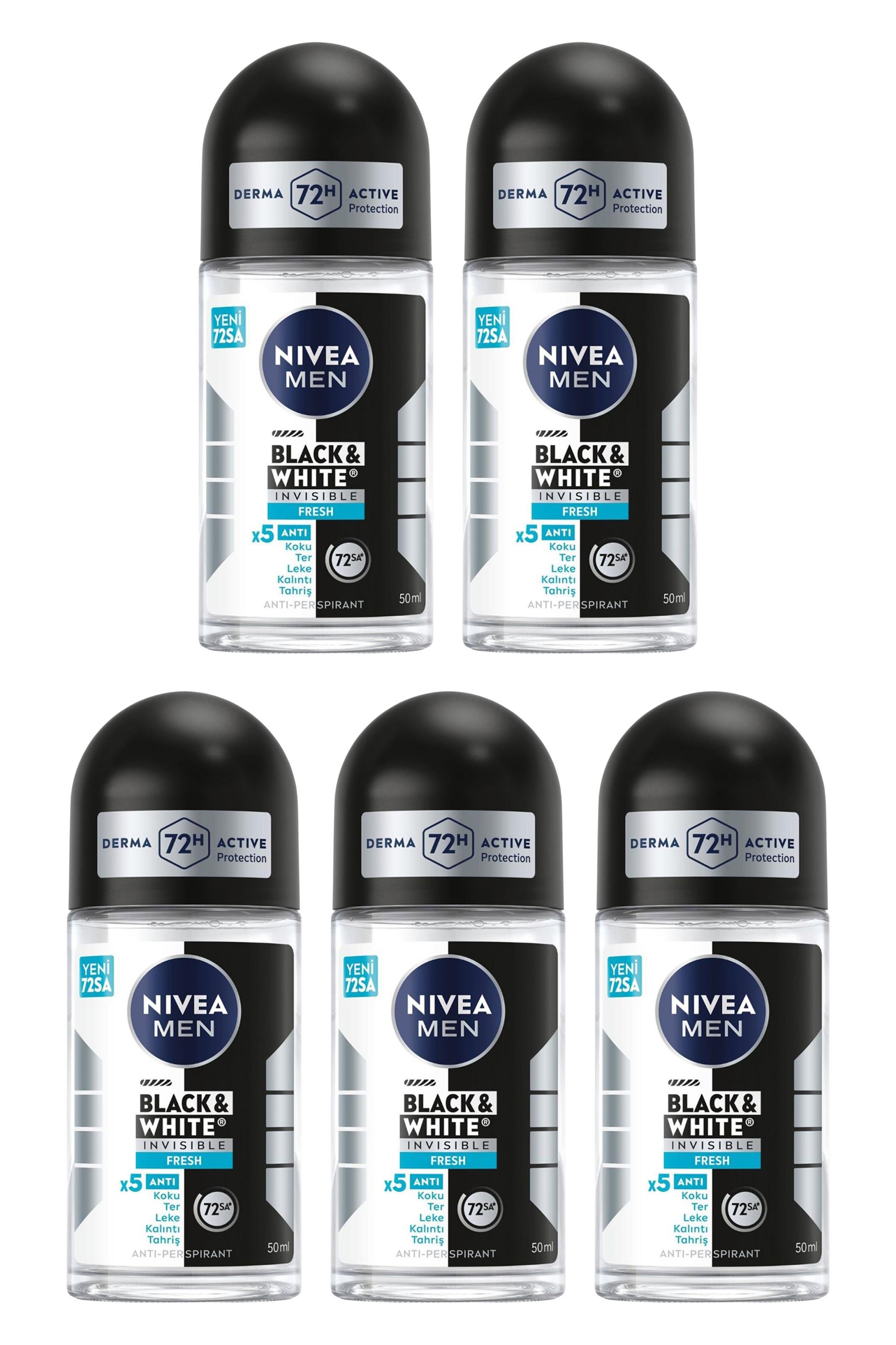 NiveaNivea Black White Invisible Fresh Kadınlar İçin Roll On 50 ml 5'liNivea Invisible For Black   White Kadın Roll-on Fresh 50 ml Fiyatı ve Özellikleri | Mutlufiyatlar