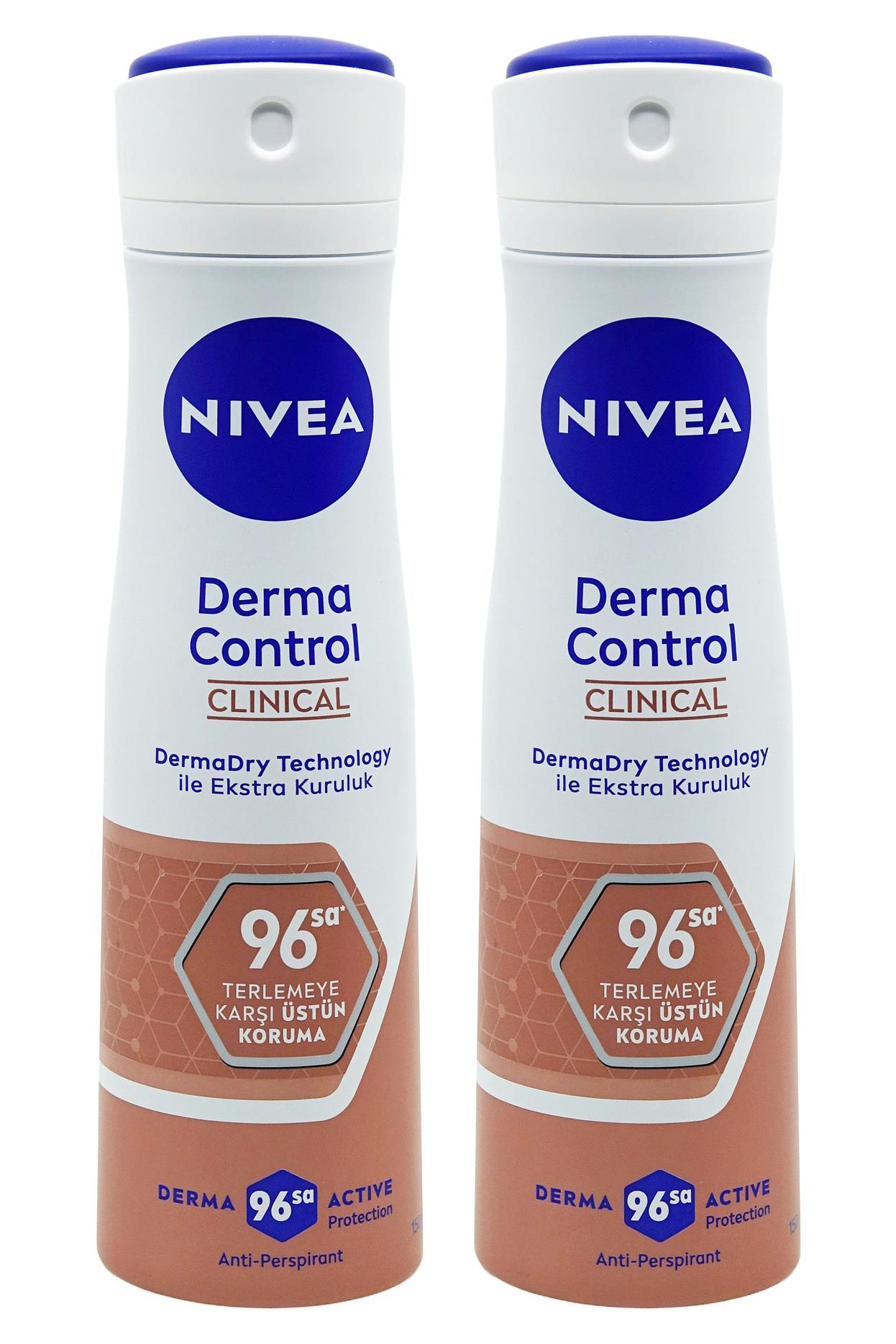 NiveaNivea Derma Control Clinical Kadınlar İçin Deodorant 150 ml 2'liNivea Derma Protect Sprey 150 ml | Cilt Dostu Güçlü Koruma