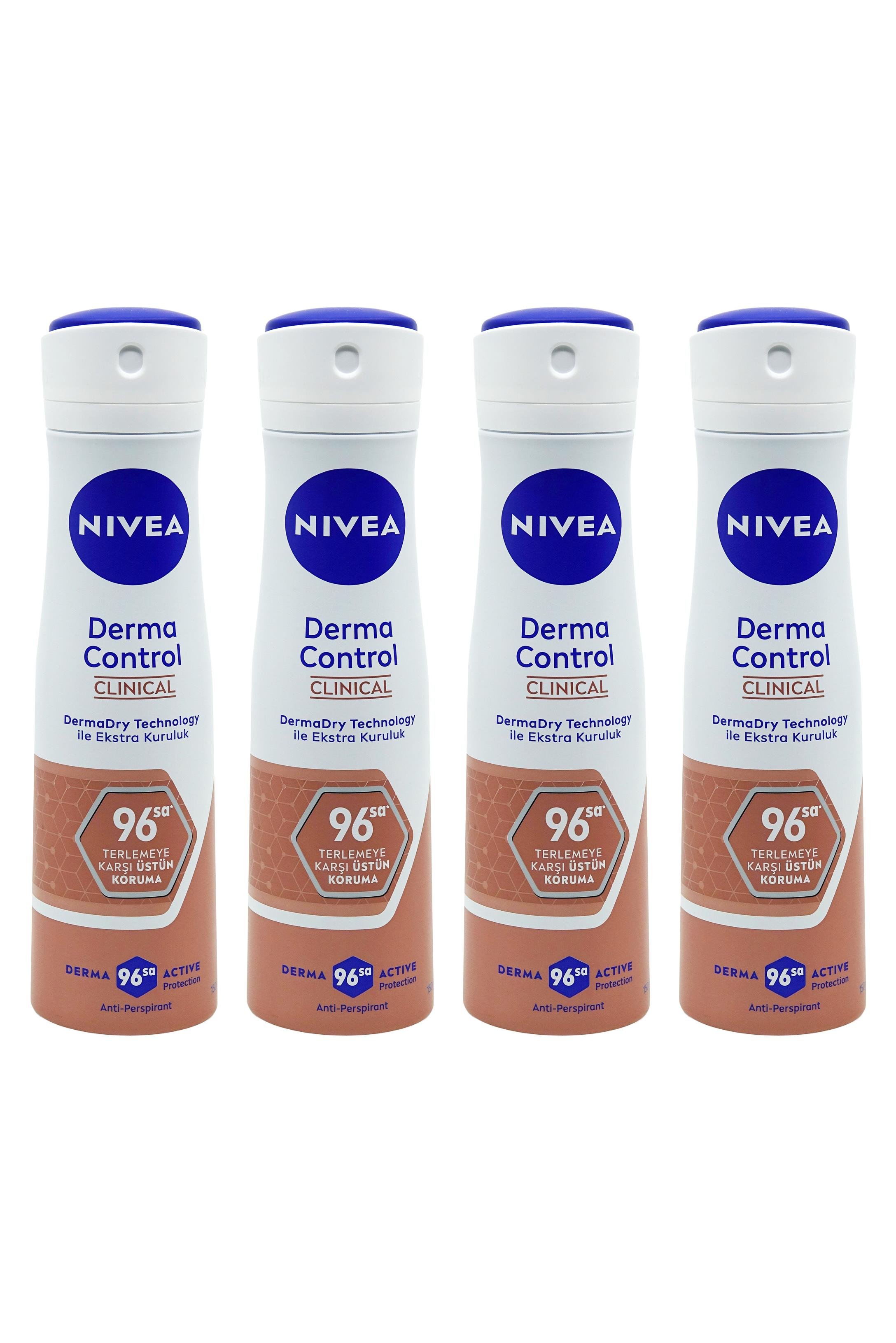 NiveaNivea Derma Control Clinical Kadınlar İçin Deodorant 150 ml 4'lüNivea Derma Protect Sprey 150 ml | Cilt Dostu Güçlü Koruma