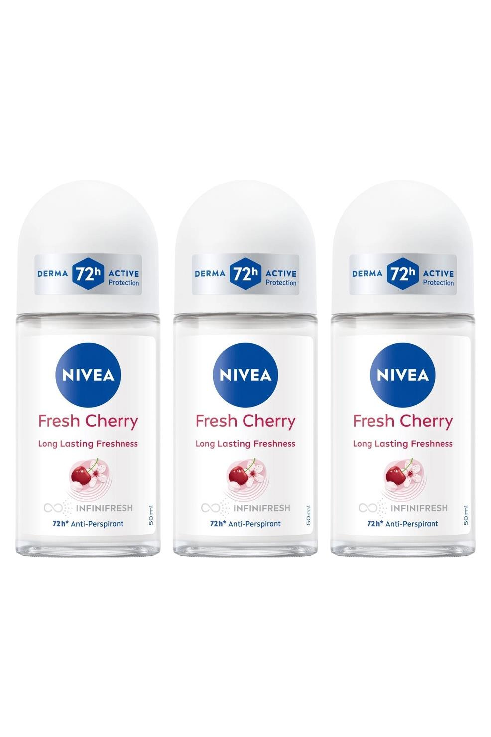 NiveaNivea Fresh Cherry Kadınlar İçin Roll-On 50 ml 3'lüNivea Fresh Cherry Bayan Roll-On 50 ml Fiyatı ve Özellikleri | Mutlufiyatlar