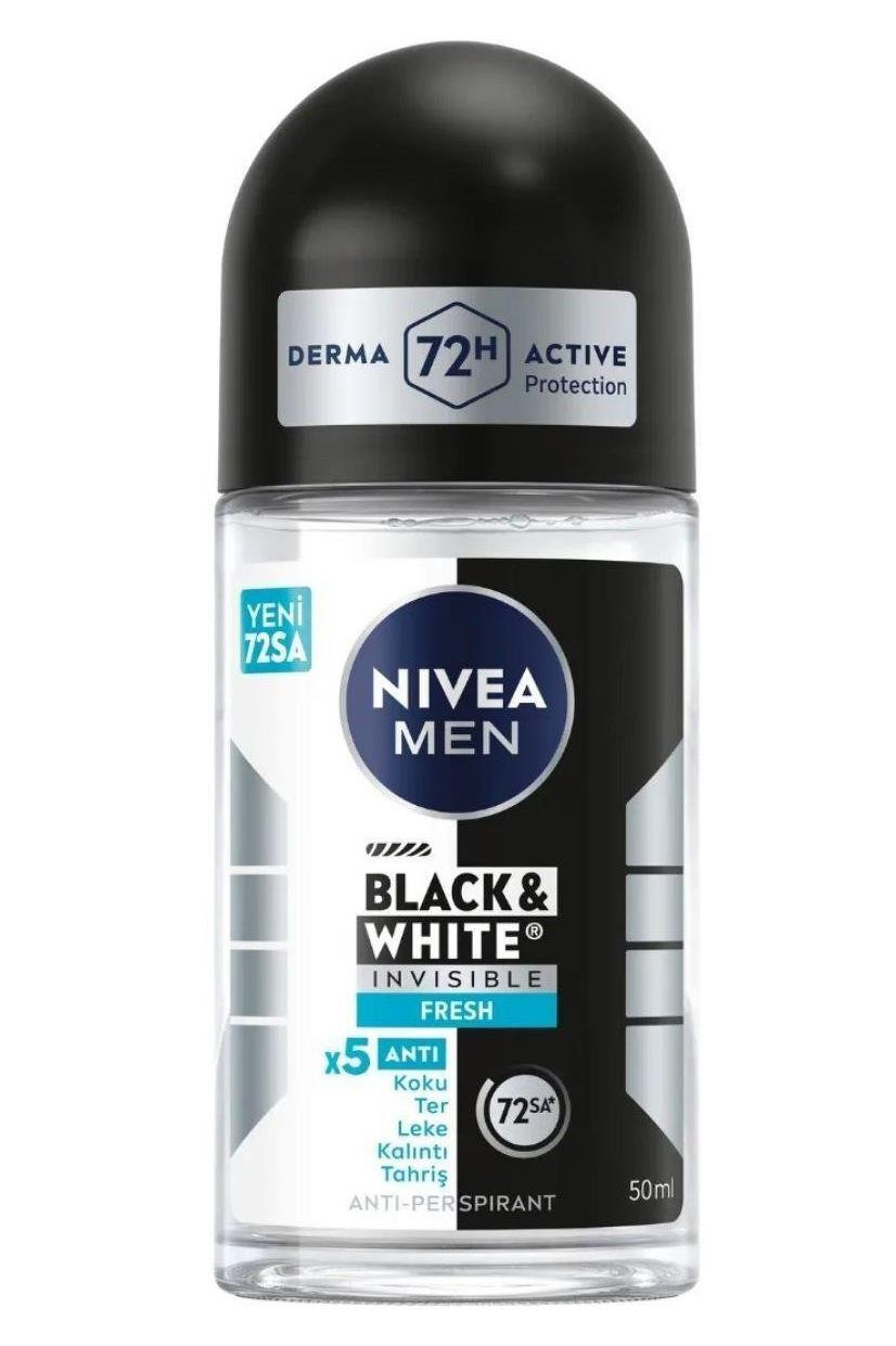 NiveaNivea Men Black White Invisible Fresh Erkekler İçin Roll On 50 mlNivea Black   White Invisible Roll-On For Men Fresh 50 ml Fiyatı ve Özellikleri | Mutlufiyatlar