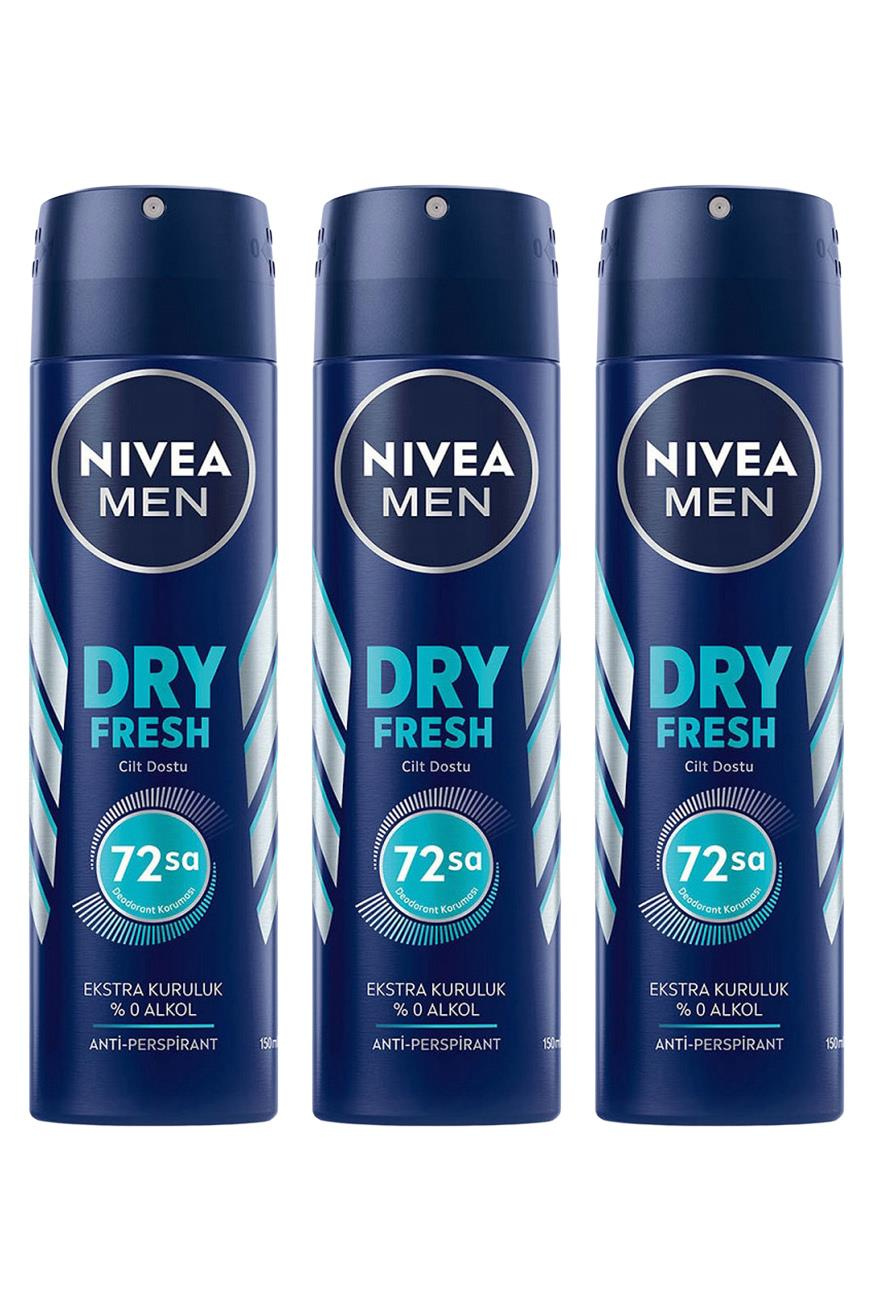 NiveaNivea Men Dry Fresh Erkekler İçin Deodorant 150 ml 3'lüNivea Men Deodorant Dry Fresh 150 ml Fiyatı ve Özellikleri | Mutlufiyatlar