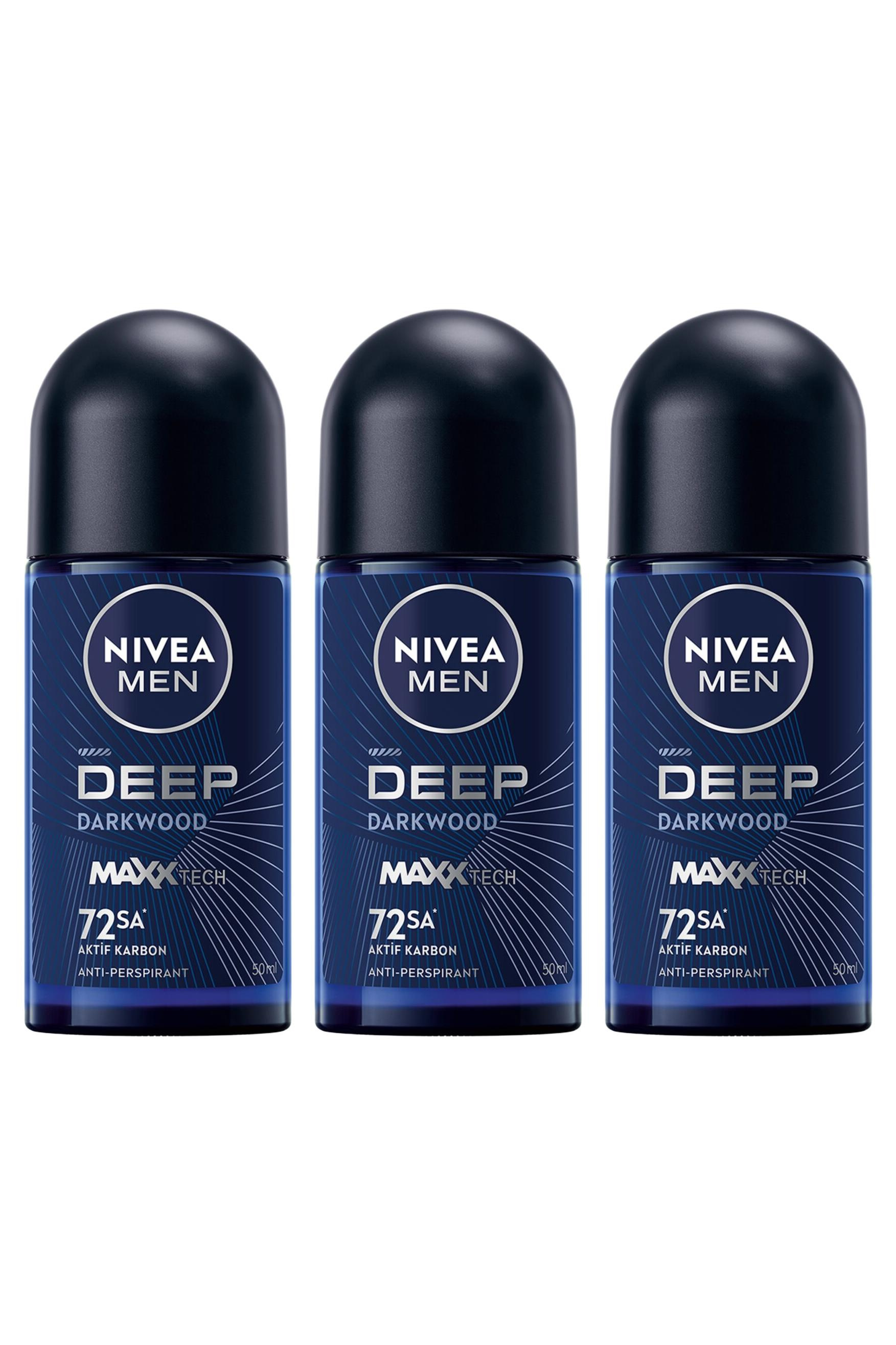NiveaNivea Men Erkek Roll-On Deodorant Deep Dimension 50 ml 3'lüNivea Men Deep Dimension Roll-on 50 ml | Karbonlu Ferahlık