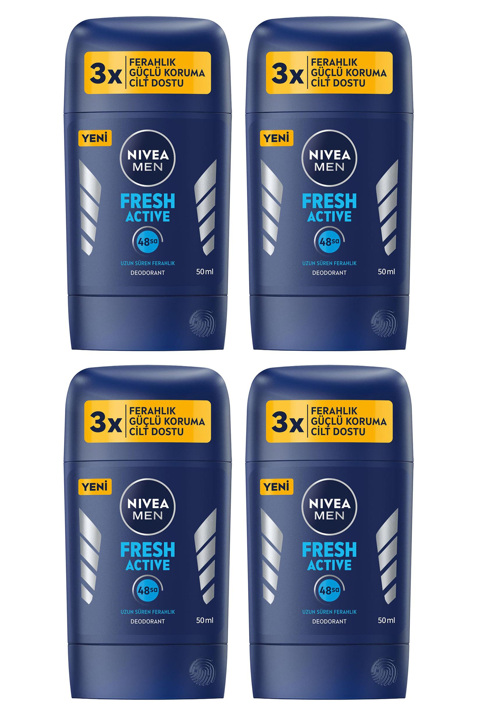 NiveaNivea Men Fresh Active Stick Deodorant 50 ml 4'lüNivea Men Fresh Active Stick Deodorant 50 ml Fiyatı ve Özellikleri | Mutlufiyatlar