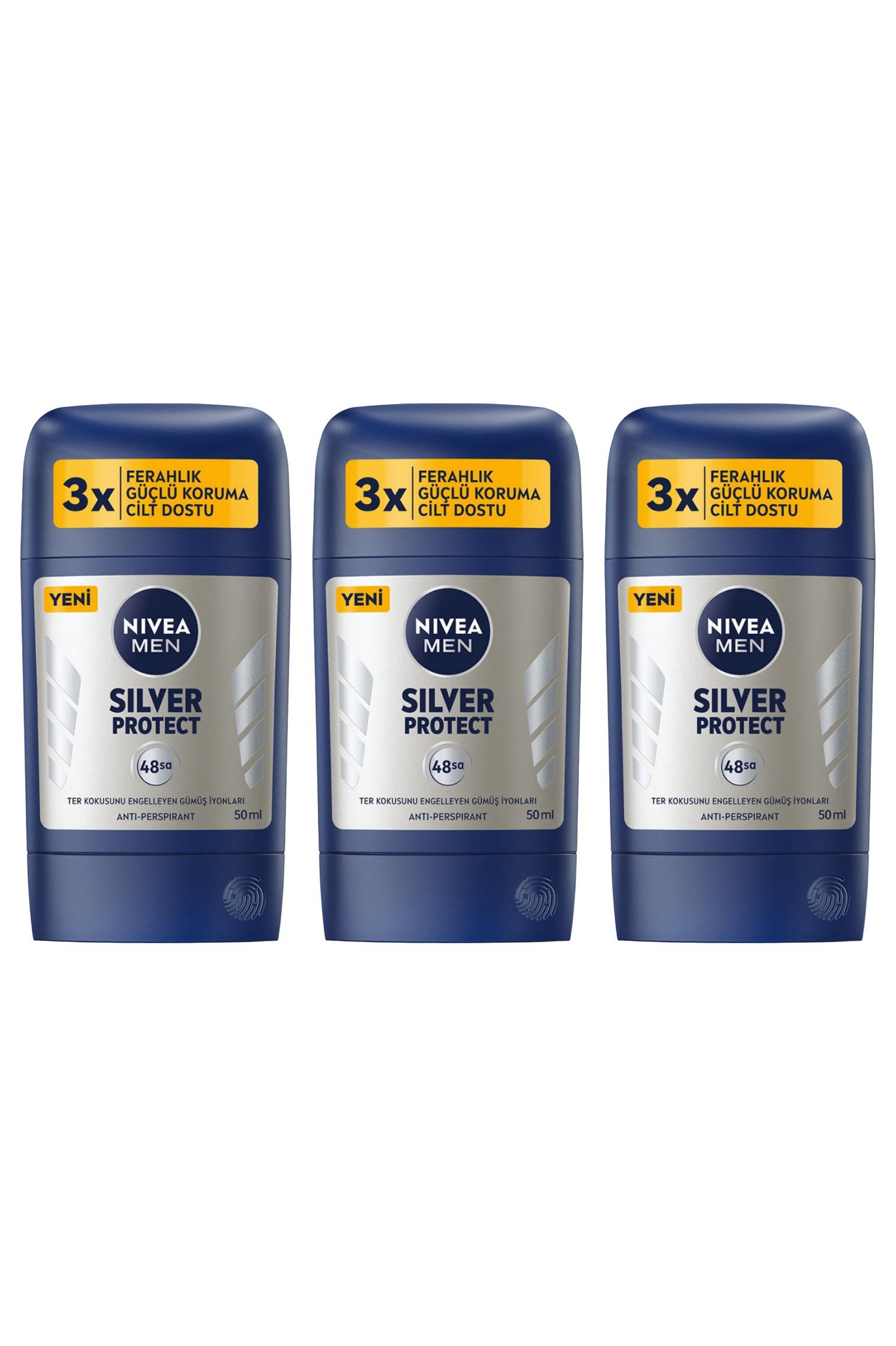 NiveaNIVEA Men Silver Protect Erkekler İçin Stick Deodorant 50 ml 3'lüNivea Men Silver Protect Stick Deodorant 50 ml Fiyatı ve Özellikleri | Mutlufiyatlar
