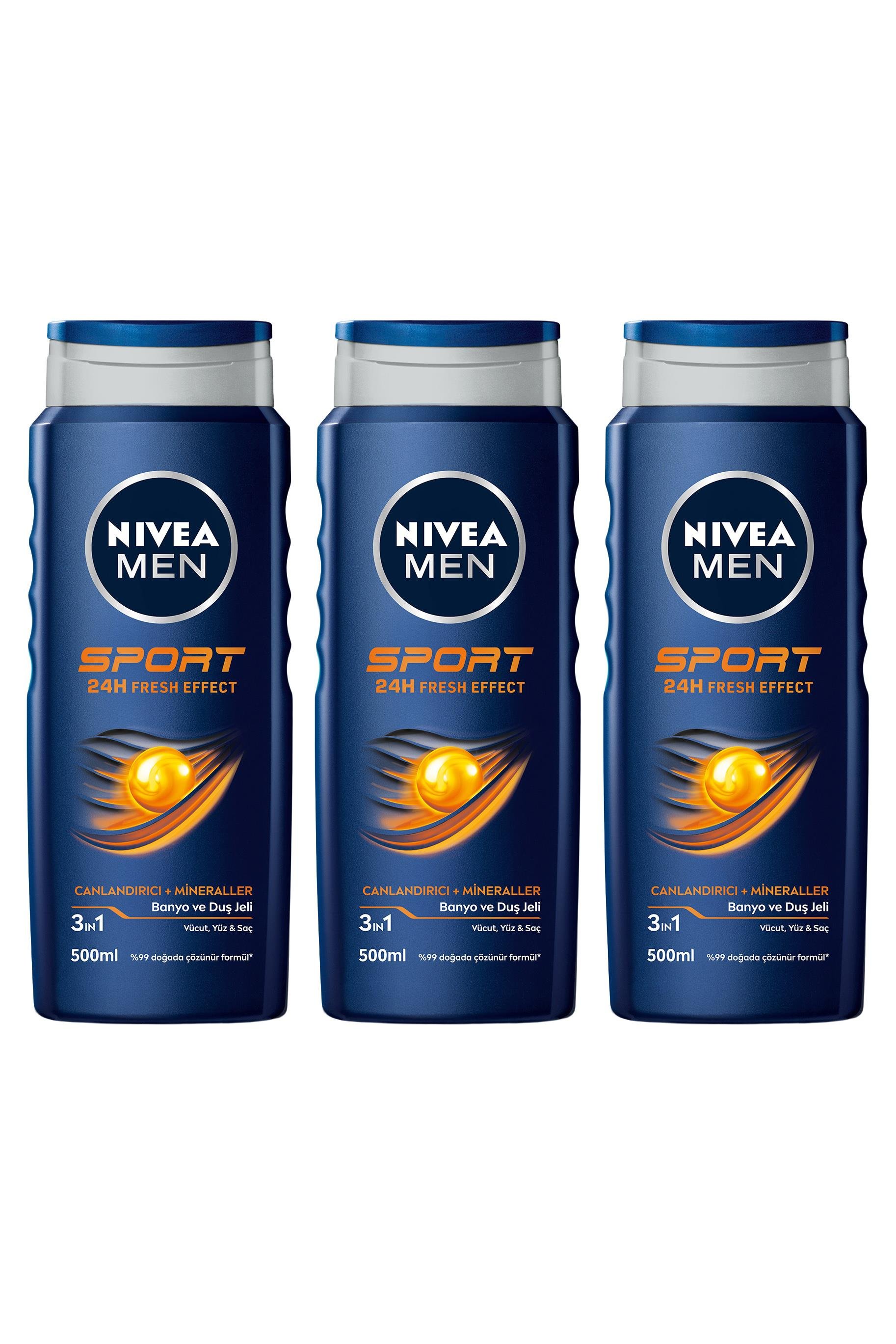 NiveaNIVEA Men Sport  Erkekler İçin Saç ve Vücut Şampuanı 500ml 3'lüNivea Men Saç ve Vücut Şampuanı Sport 500 ml Fiyatı ve Özellikleri | Mutlufiyatlar