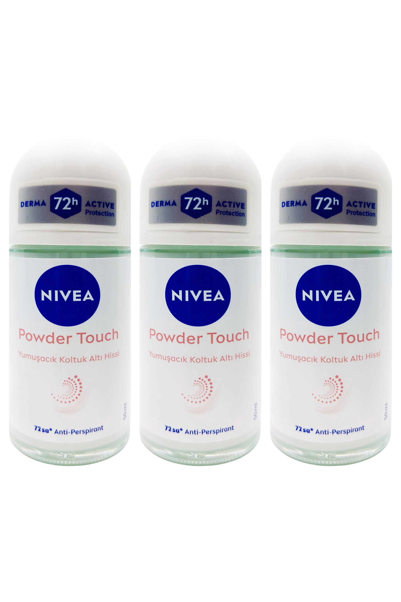 NiveaNivea Powder Touch Kadınlar İçin Roll On 50 ml 3'lüNivea Powder Touch Roll-on 50 ml | Pürüzsüzlük ve Koruma