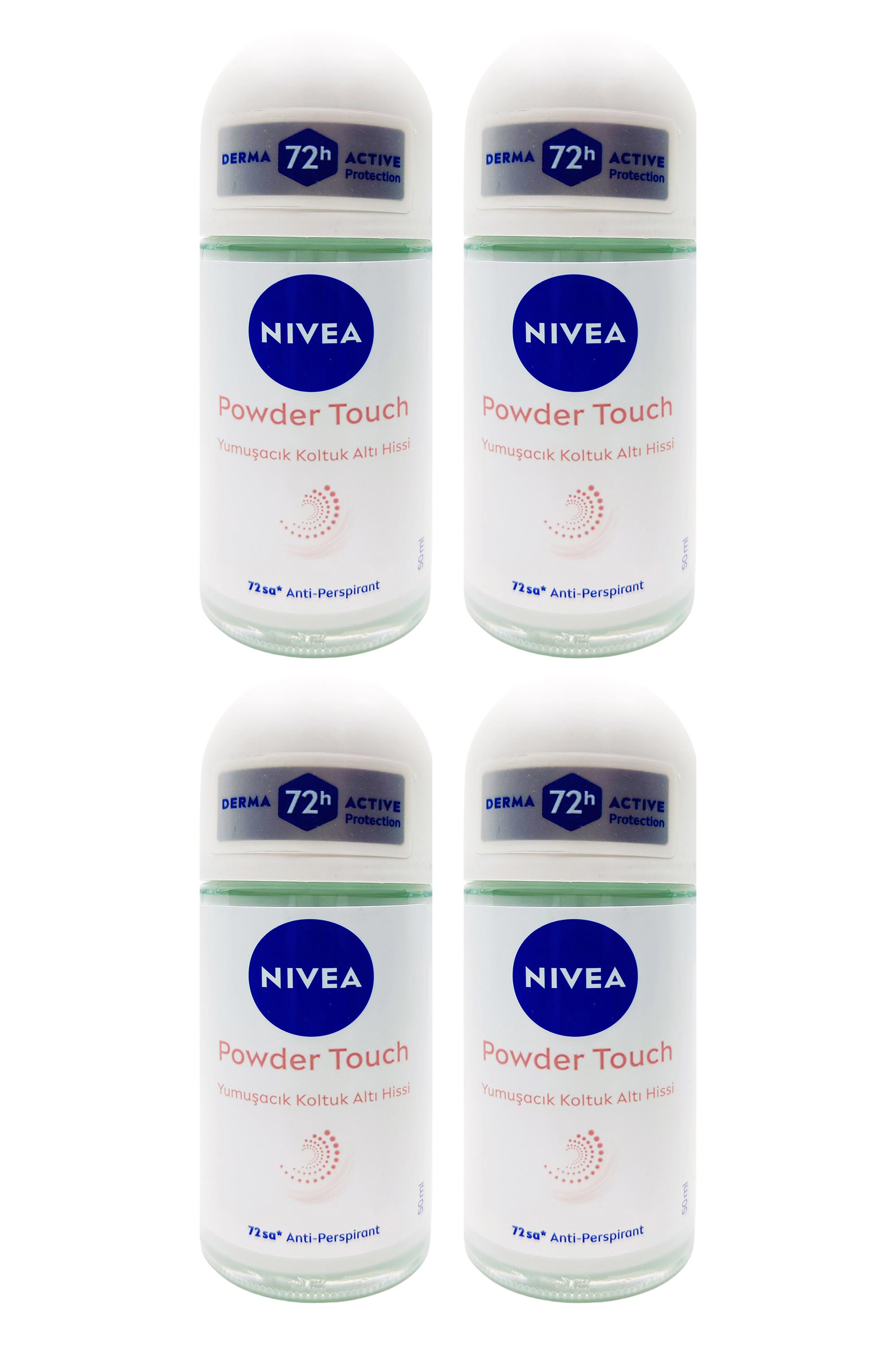 NiveaNivea Powder Touch Kadınlar İçin Roll On 50 ml 4'lüNivea Powder Touch Roll-on 50 ml | Pürüzsüzlük ve Koruma