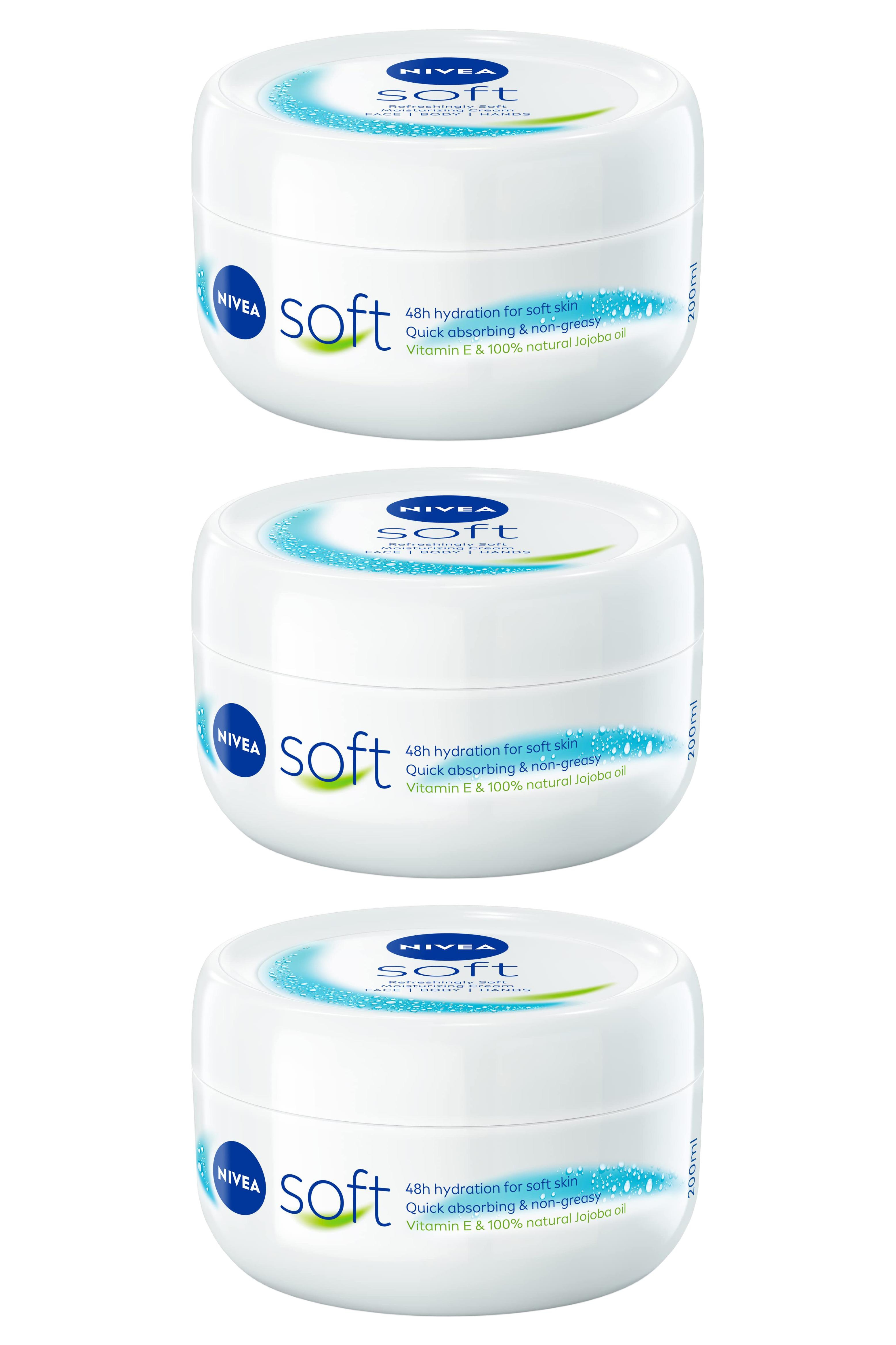 NiveaNivea Soft Nemlendirici Bakım Kremi 200 ml 3'lüNivea Krem Soft Vazo 200 ml Fiyatı ve Özellikleri | Mutlufiyatlar