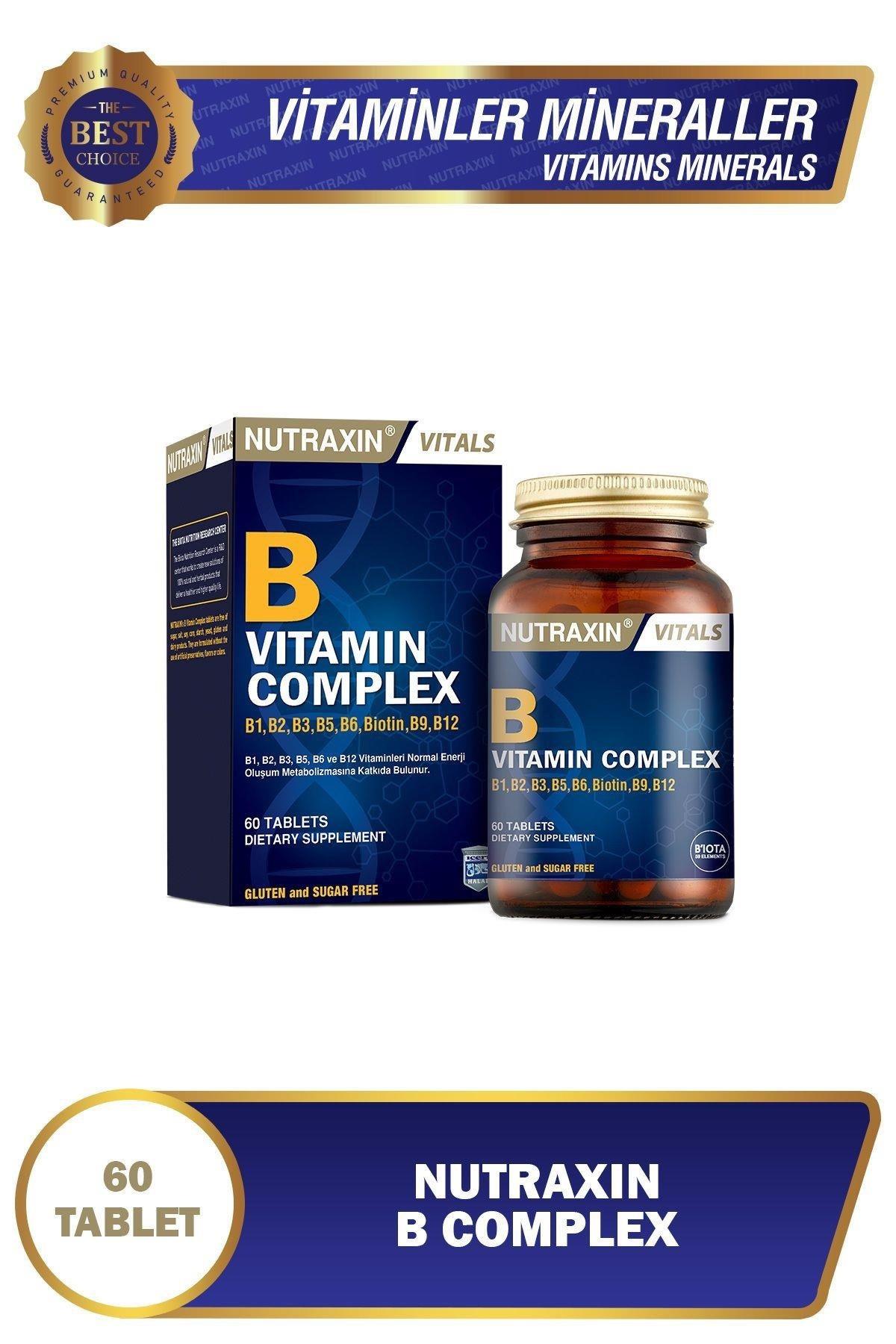NutraxinNutraxin B Vitamin Complex 60 Adet Tablet (B1-B2-B3-B5-B6-Biotin-B12)Nutraxin B Complex Vitamin 60 Kapsül Fiyatı ve Özellikleri | Mutlufiyatlar