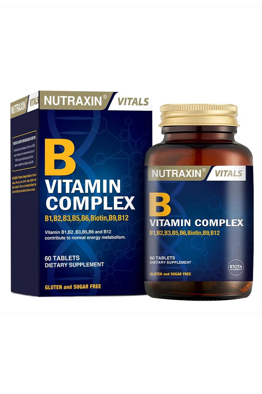 NutraxinNutraxin B Vitamin Complex 60 Adet Tablet (B1-B2-B3-B5-B6-Biotin-B12)Nutraxin B Complex Vitamin 60 Kapsül Fiyatı ve Özellikleri | Mutlufiyatlar