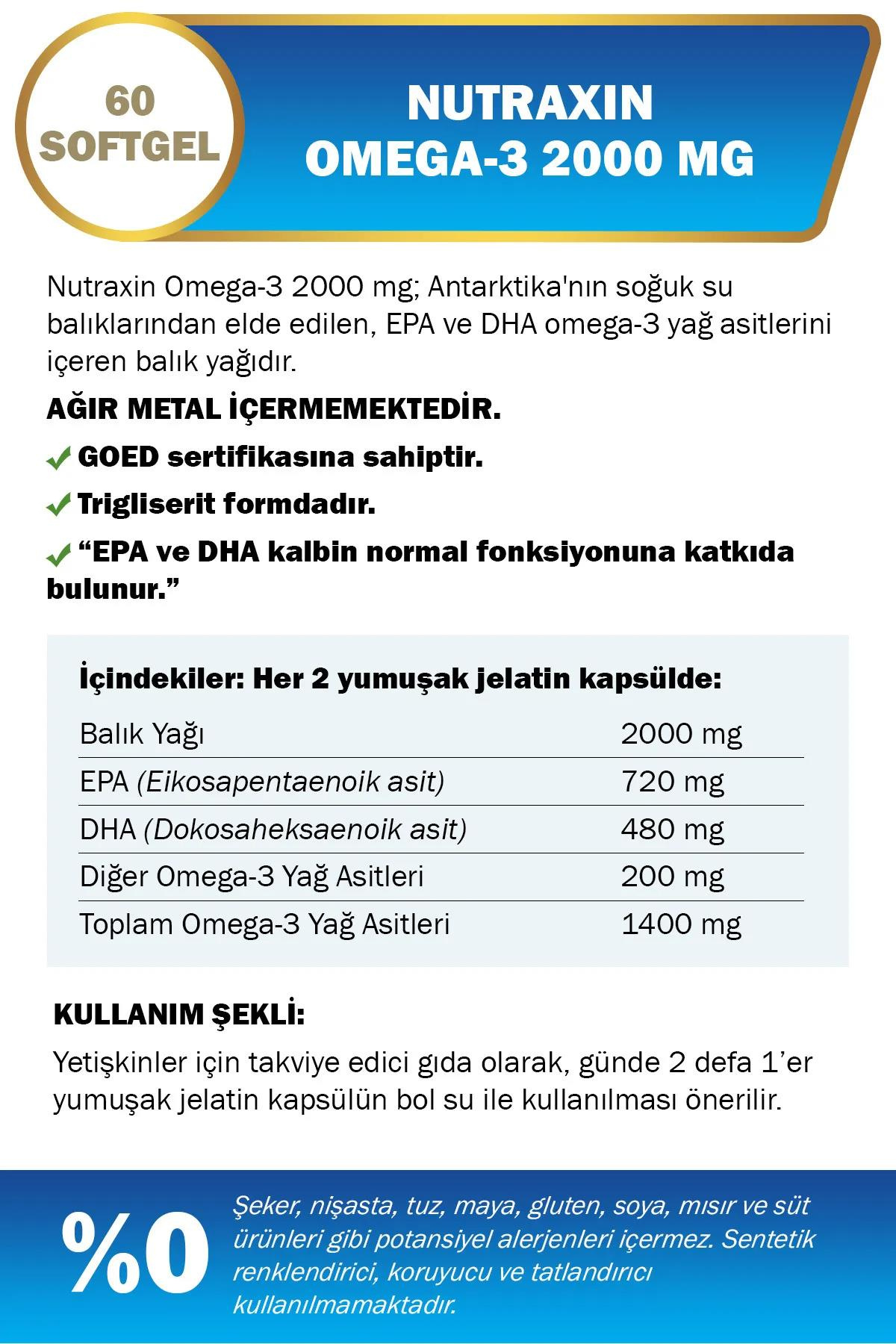 NutraxinNutraxin Omega-3 Balık yağı 2000 mg 60 KapsülNutraxin Omega-3 2000 mg 60 Kapsül Fiyatı ve Özellikleri | Mutlufiyatlar