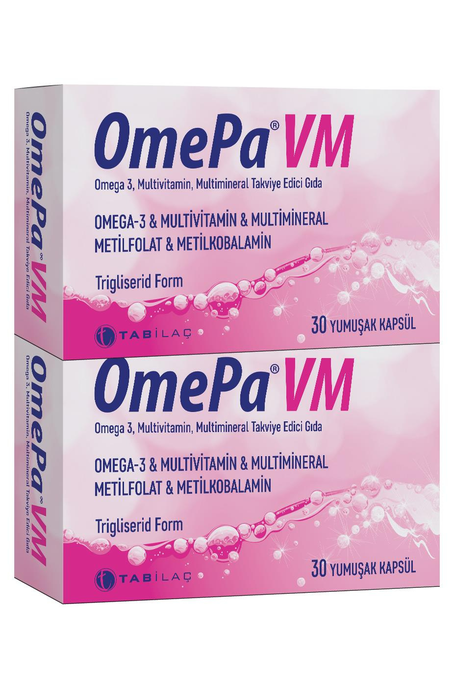 OmepaOmePa VM Omega 3 Multivitamin ve Multimineral 30 Yumuşak Kapsül 2'liOmepa VM 30 Yumuşak Kapsül - İkincisi %50 İndirimli Fiyatı ve Özellikleri | Mutlufiyatlar