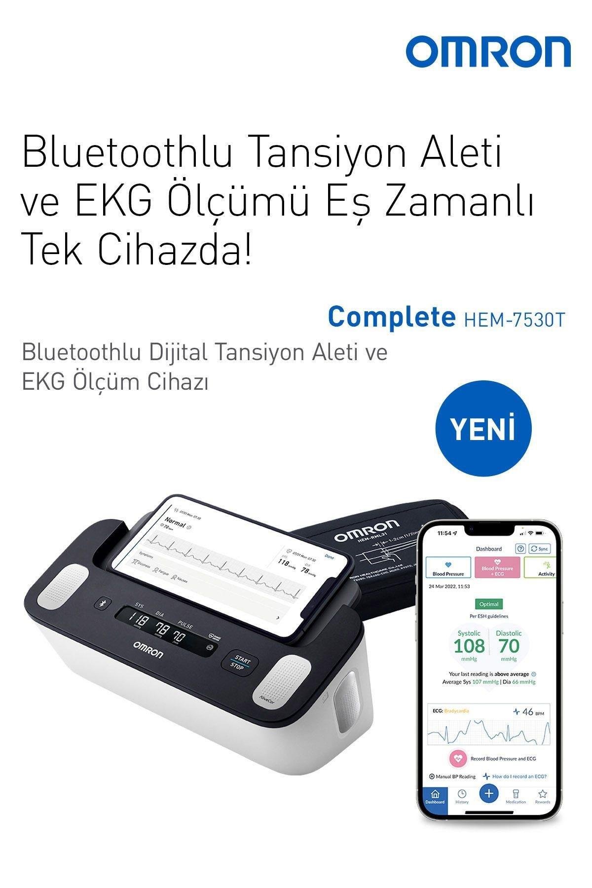 OmronOmron Complete HEM-7530T-E3 EKG Fonksiyonlu Koldan Dijital Tansiyon AletiOmron Complete HEM-7530T Tansiyon Aleti + EKG Cihazı Fiyatı ve Özellikleri | Mutlufiyatlar