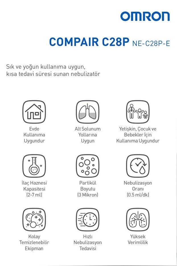 OmronOmron NE-C28P Kompresörlü NebülizatörOmron NE-C28P Kompresörlü Nebülizatör Fiyatı ve Özellikleri | Mutlufiyatlar