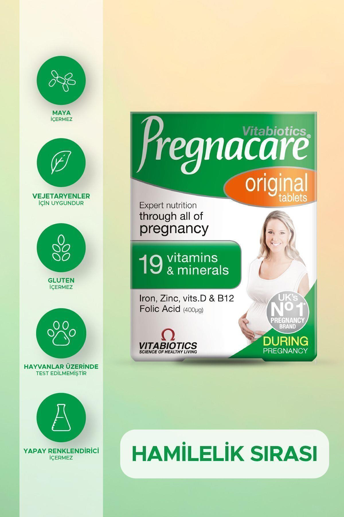 Original Folik Asit, D Vitamini, Demir, Magnezyum İçeren Hamilelik Dönemi Destek Vitamini 30 Tablet