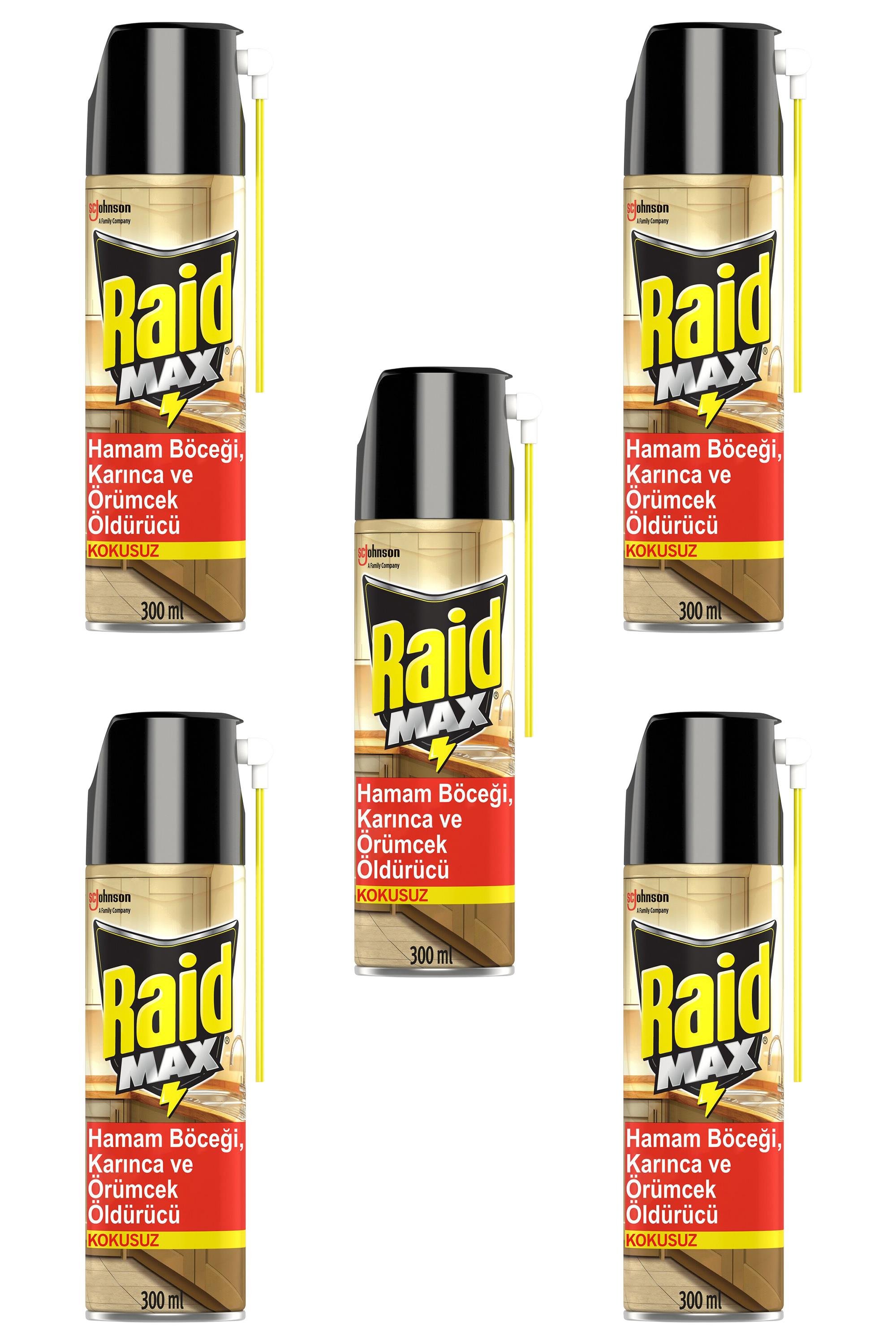 RaidRaid Max Kokusuz Böcek Savar 300 ml  5'liRaid Böcek Savar Max 300 ml Fiyatı ve Özellikleri | Mutlufiyatlar