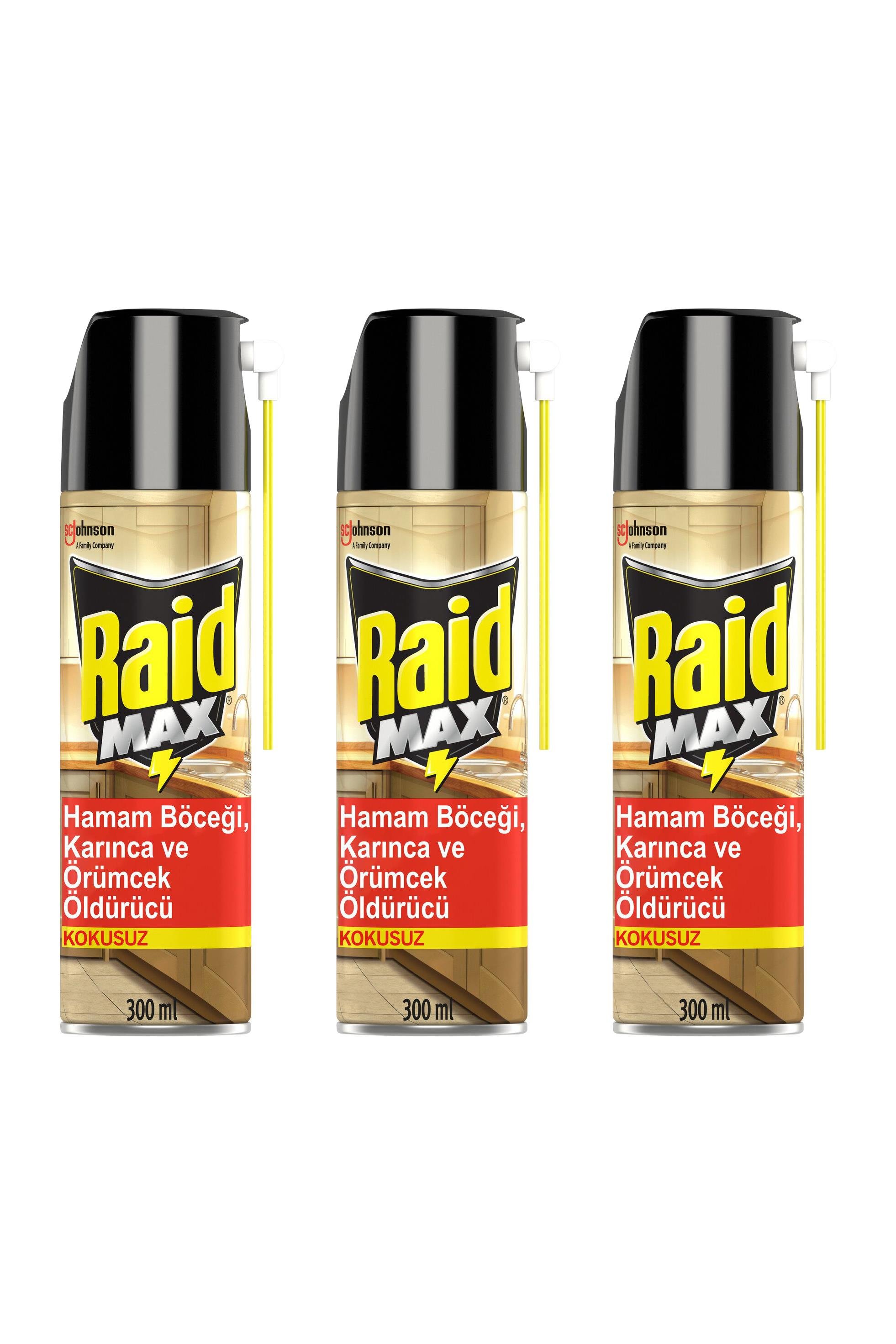 RaidRaid Max Kokusuz Böcek Savar 300 ml  3'lüRaid Böcek Savar Max 300 ml Fiyatı ve Özellikleri | Mutlufiyatlar