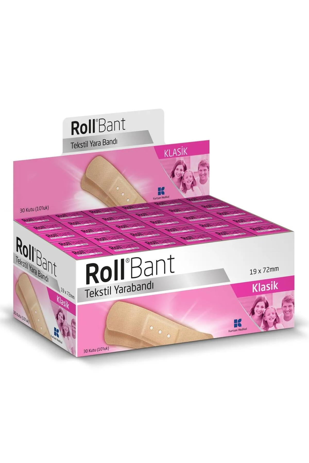 RollRoll Klasik Yara Bandı 10 Adet 30 KutuRoll Yara Bandı 10’lu x 30 | Günlük Kullanım İçin