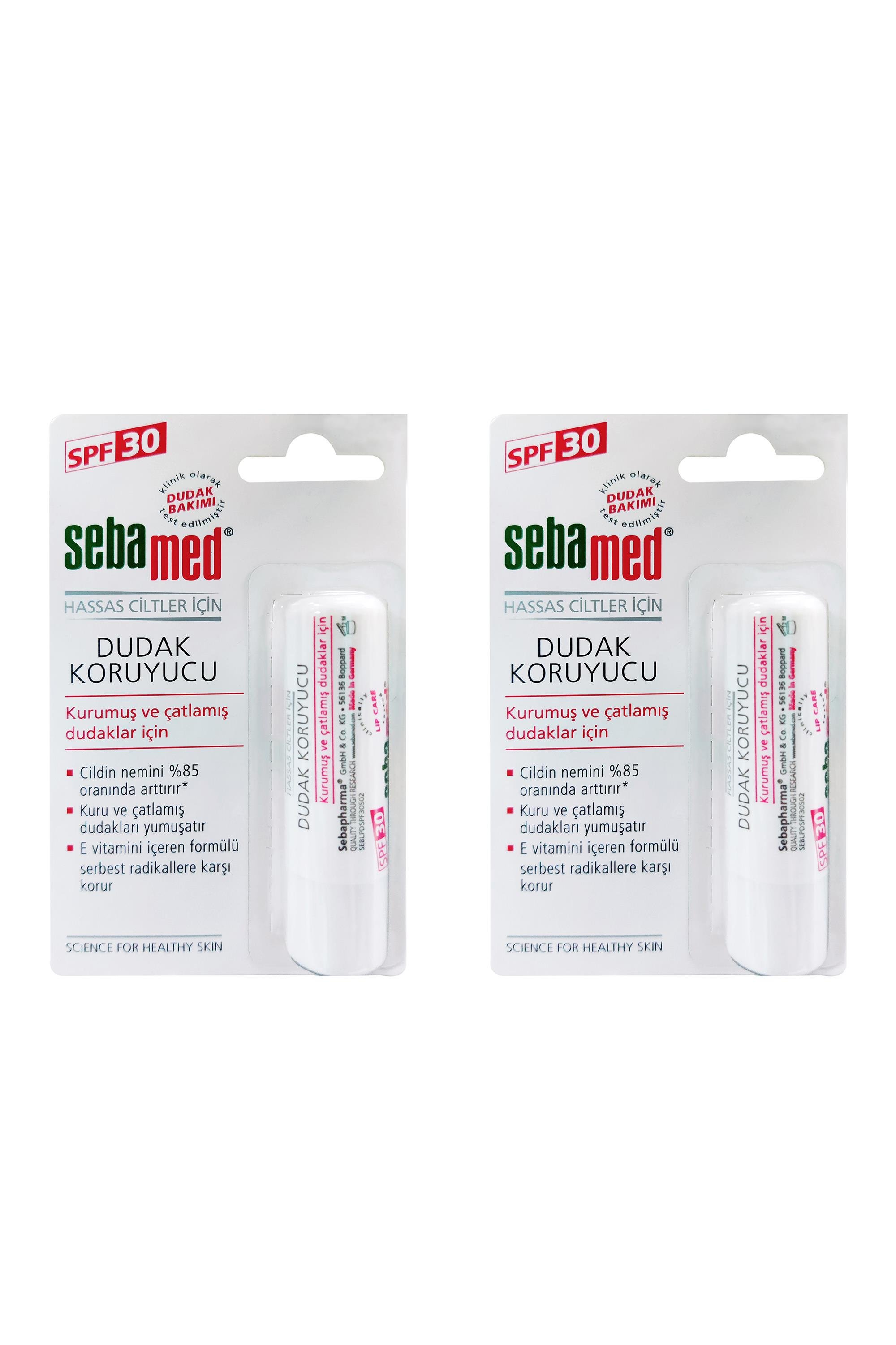 SebamedSebamed Dudak Koruyucu Kurumuş ve Çatlamış Dudaklar İçin SPF30 2'liSebamed Dudak Bakım Kremi SPF30 | Hassas Dudaklar İçin Yoğun Nem